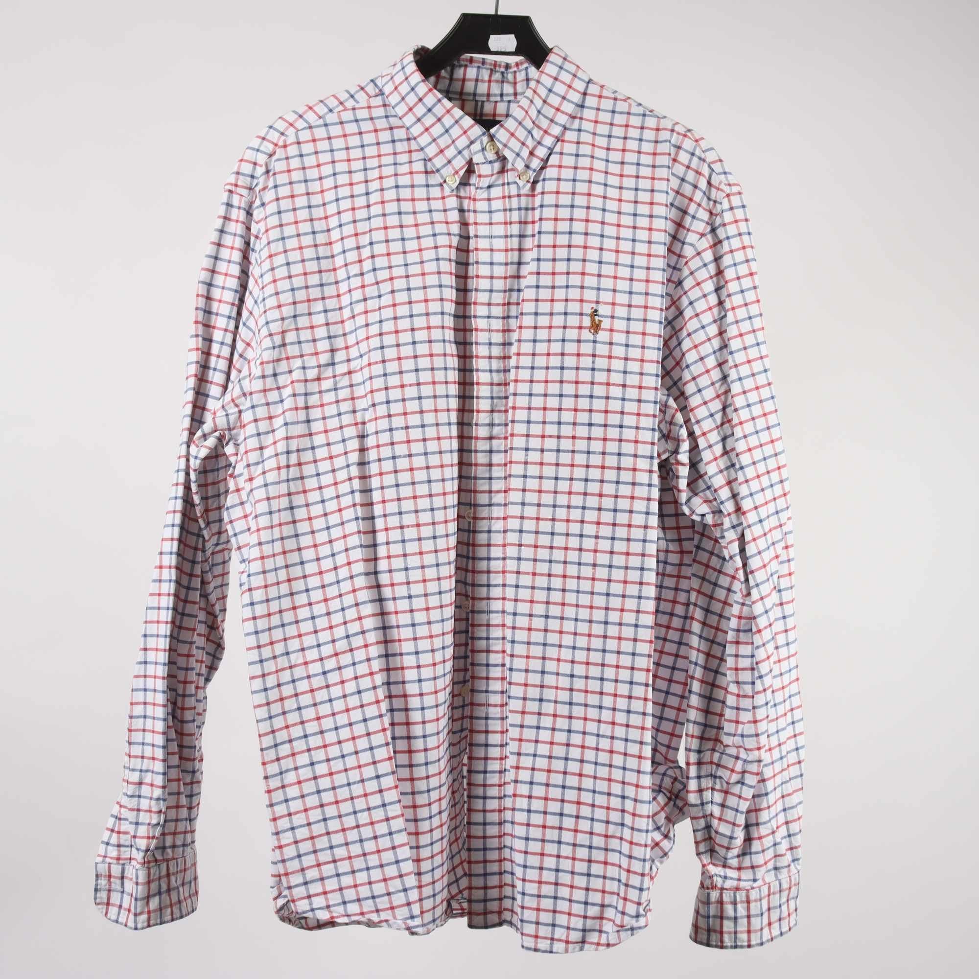 Skjorta, Ralph Lauren, rutig, vit, blå, stl. XXL.