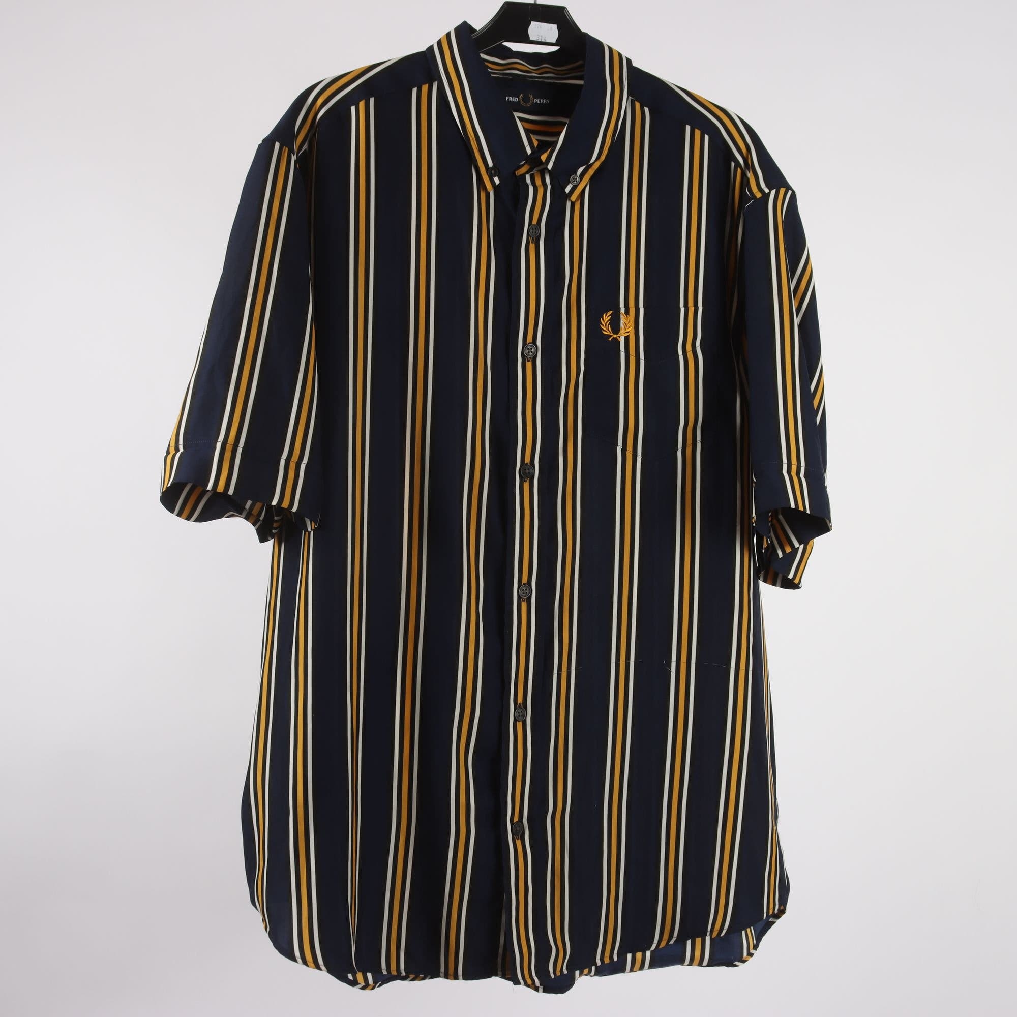 Skjorta, Fred Perry, randig, gul, blå, stl. L.