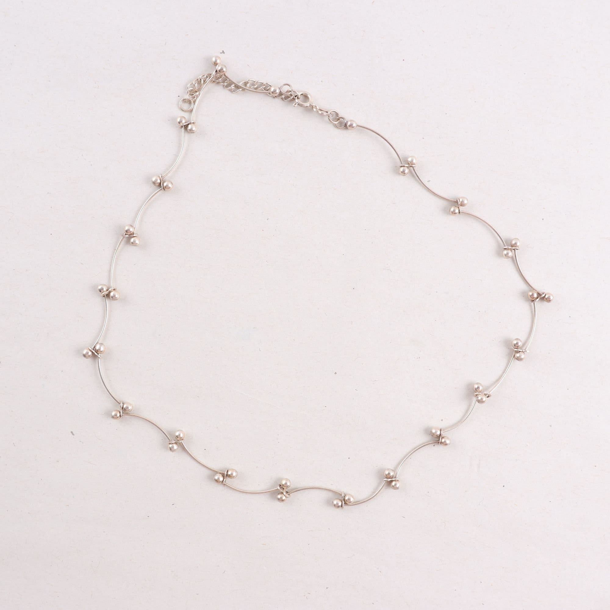 Halsband, Sammanlänkande kulor, Silver 925,