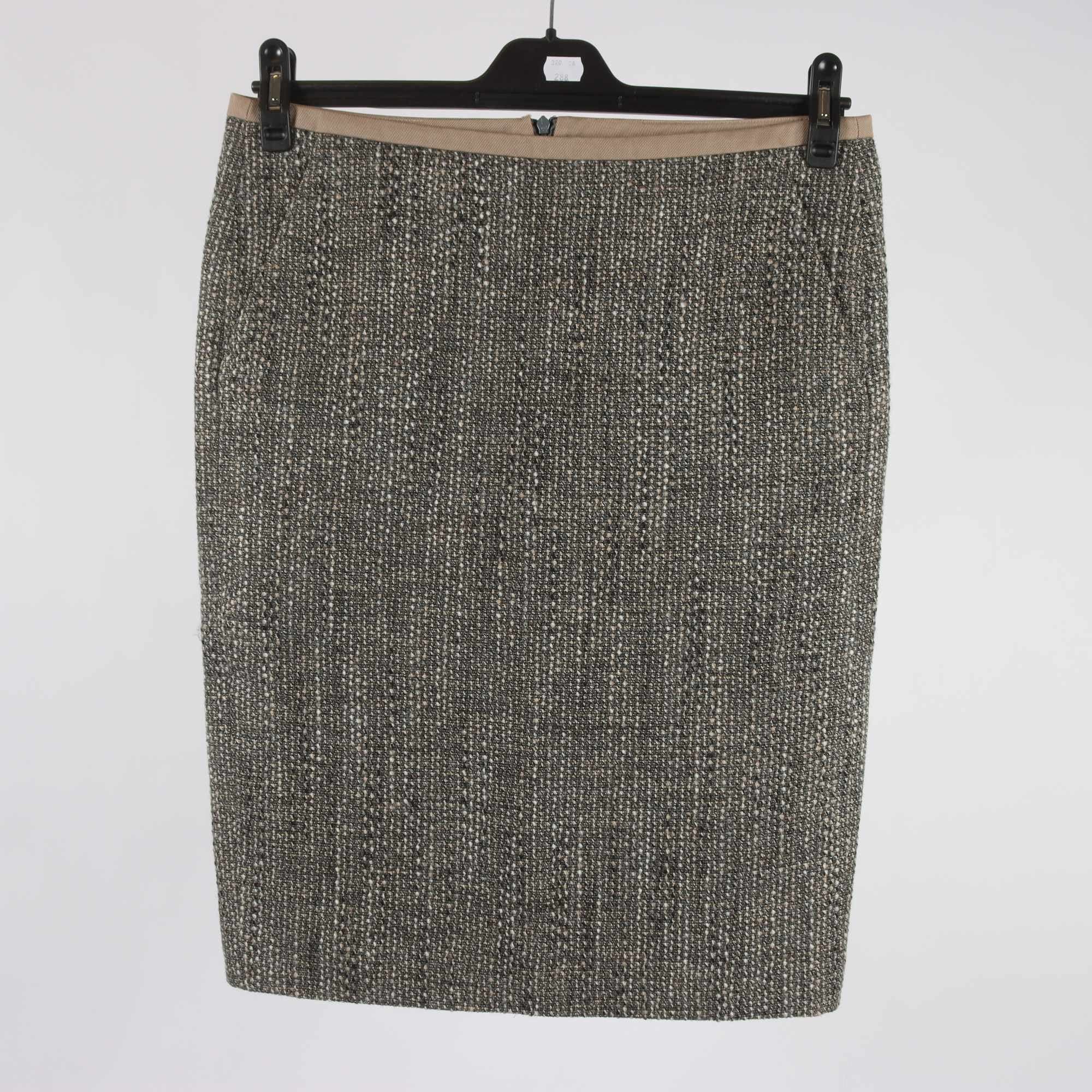 Kjol, Max Mara, grå, beige, ullmix, stl. 40.