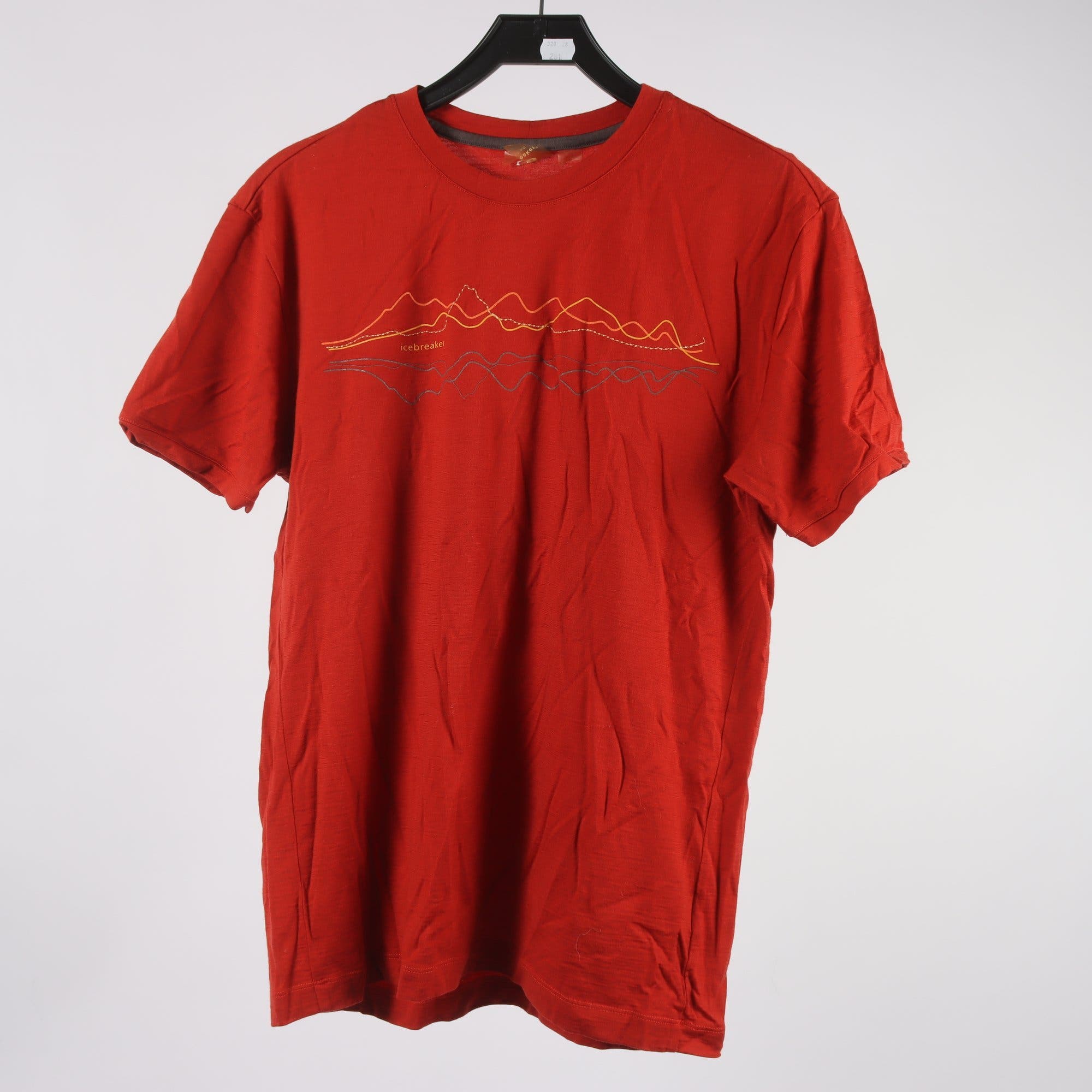 T-shirt, Isbreaker, roströd, 100% ull, stl. ca. M.