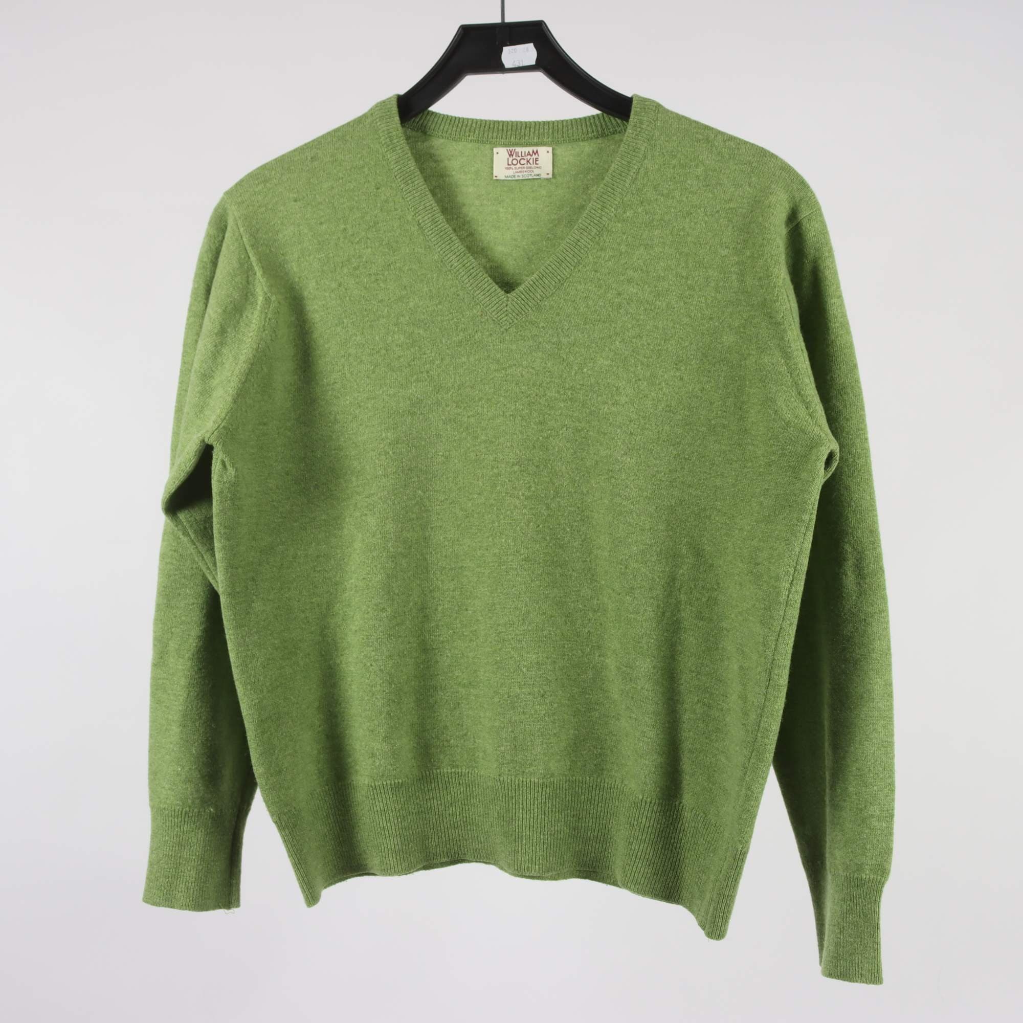 Tröja, William Lockie, grön, 100% lammull, stl. M.