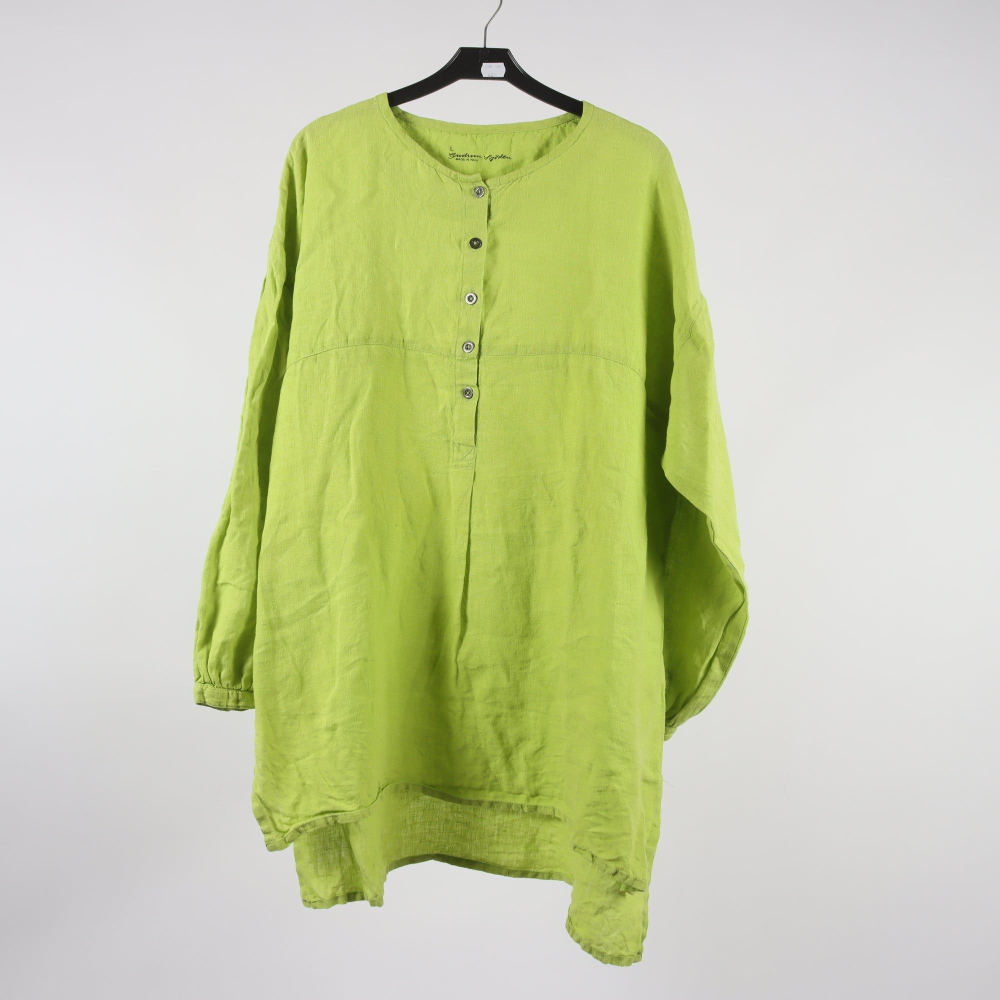 Blus, Gudrun Sjödén, grön, 100% lin, stl. L.