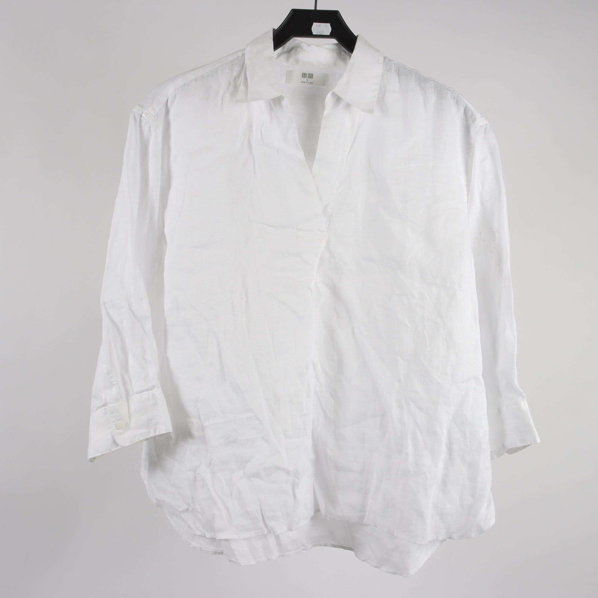 Blus, Uniqlo, vit, stl. S.