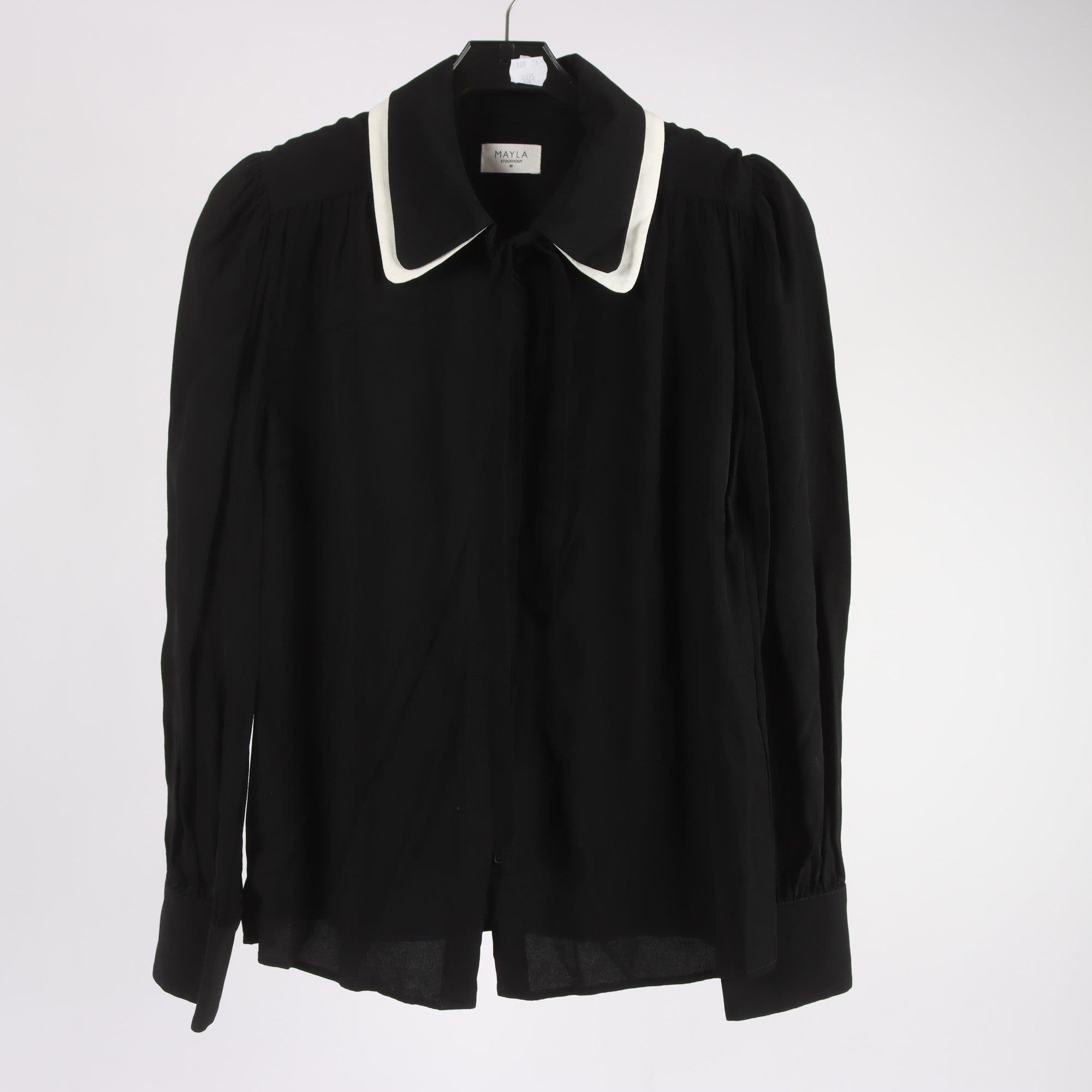 Blus, Mayla, svart, 100% vegan, stl. 36.