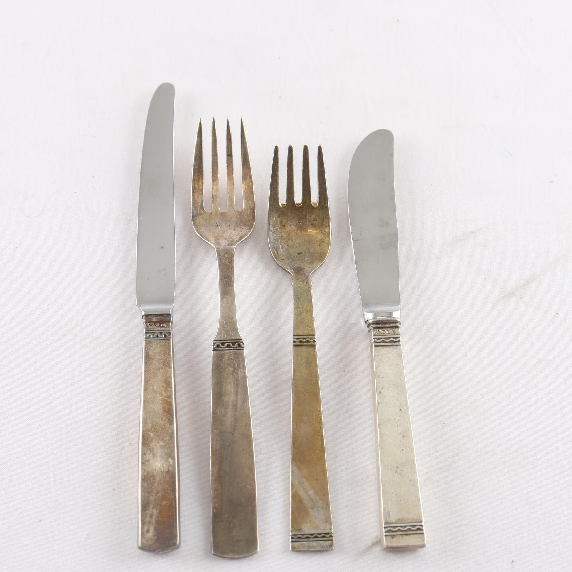 Barnbestick, silver, knivblad i stål, GAB, K&EC