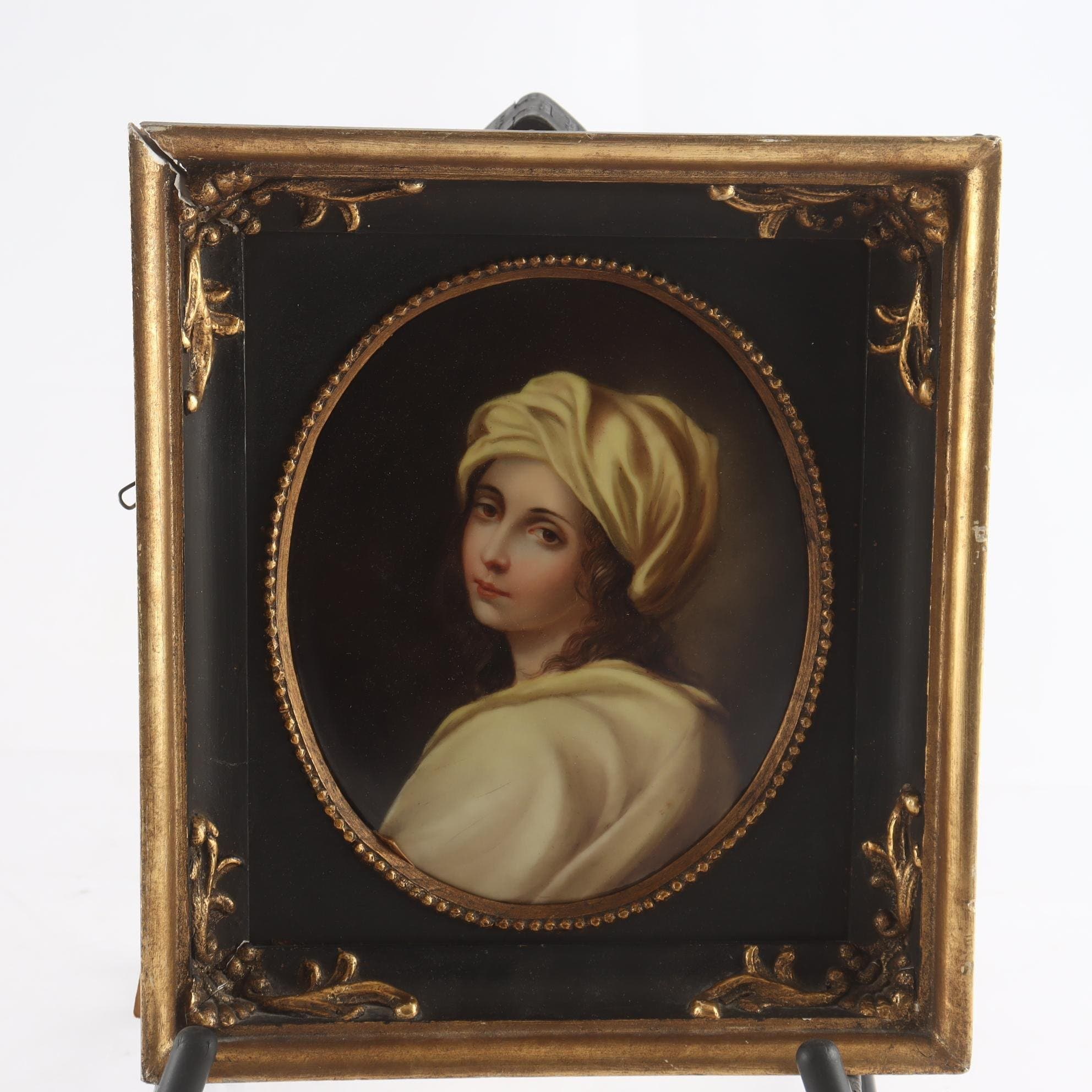 Porslinsmålning, föreställande Beatrice Censi, 18/1900-tal. Samfraktas ej