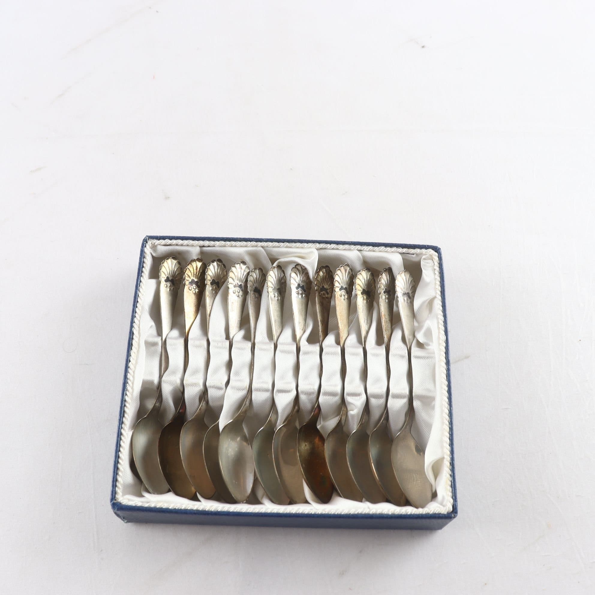 Kaffeskedar, silver, MGAB, Markströms Guldsmeds AB, Uppsala, 1964, 12 st