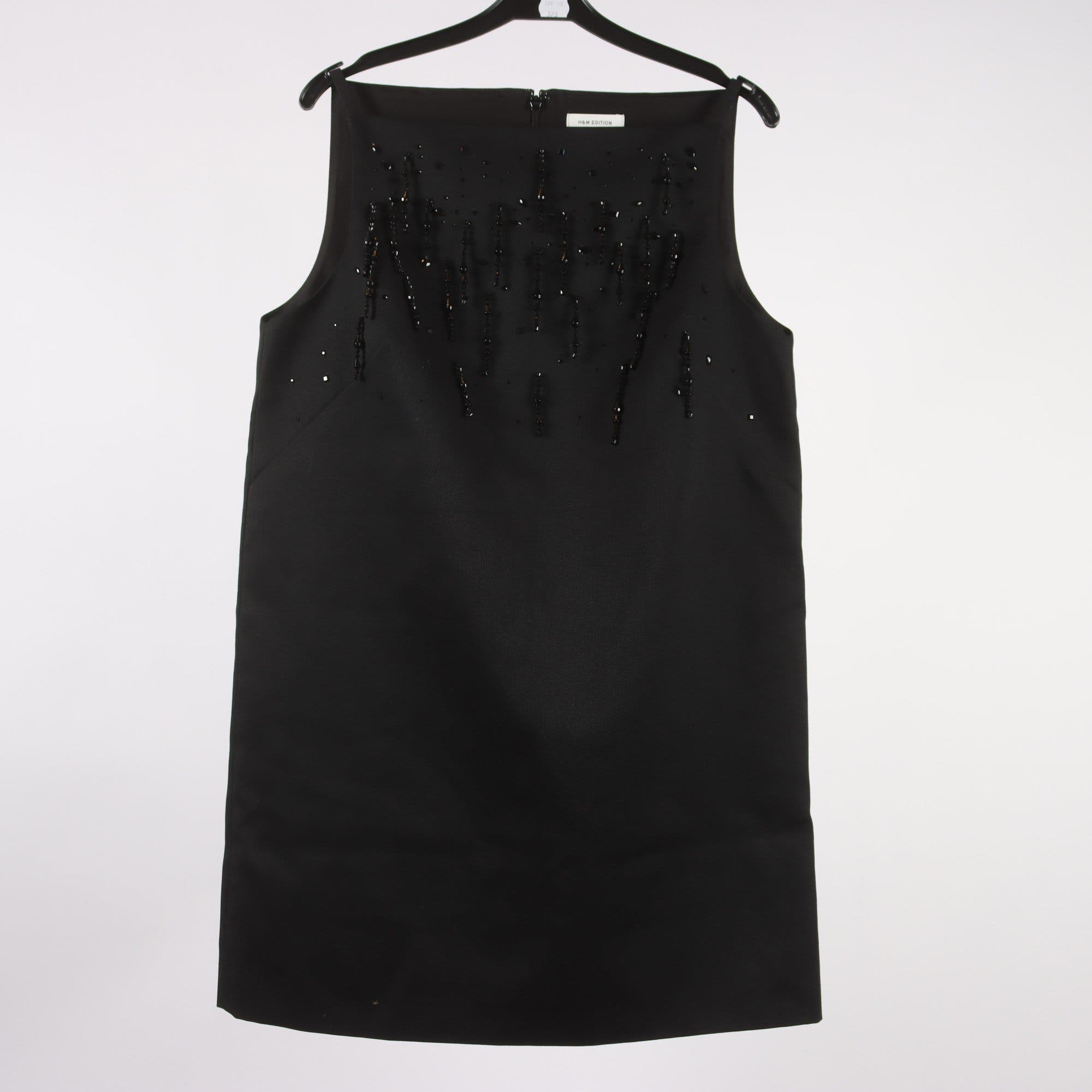 Klänning, H&M Edition, svart, pärlor, stl. S.