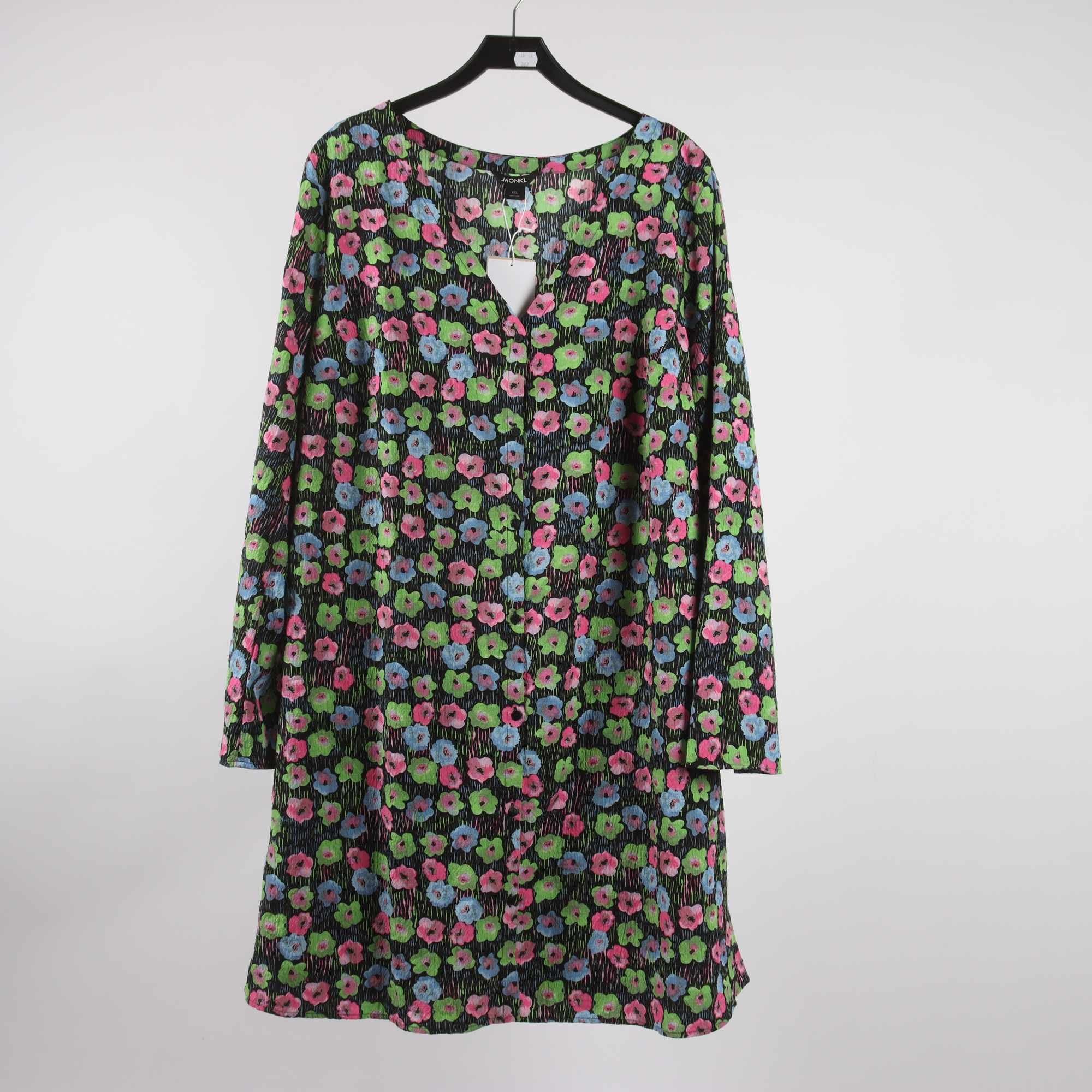 Klänning, Monki, blommig, svrt, rosa, stl. XXL.