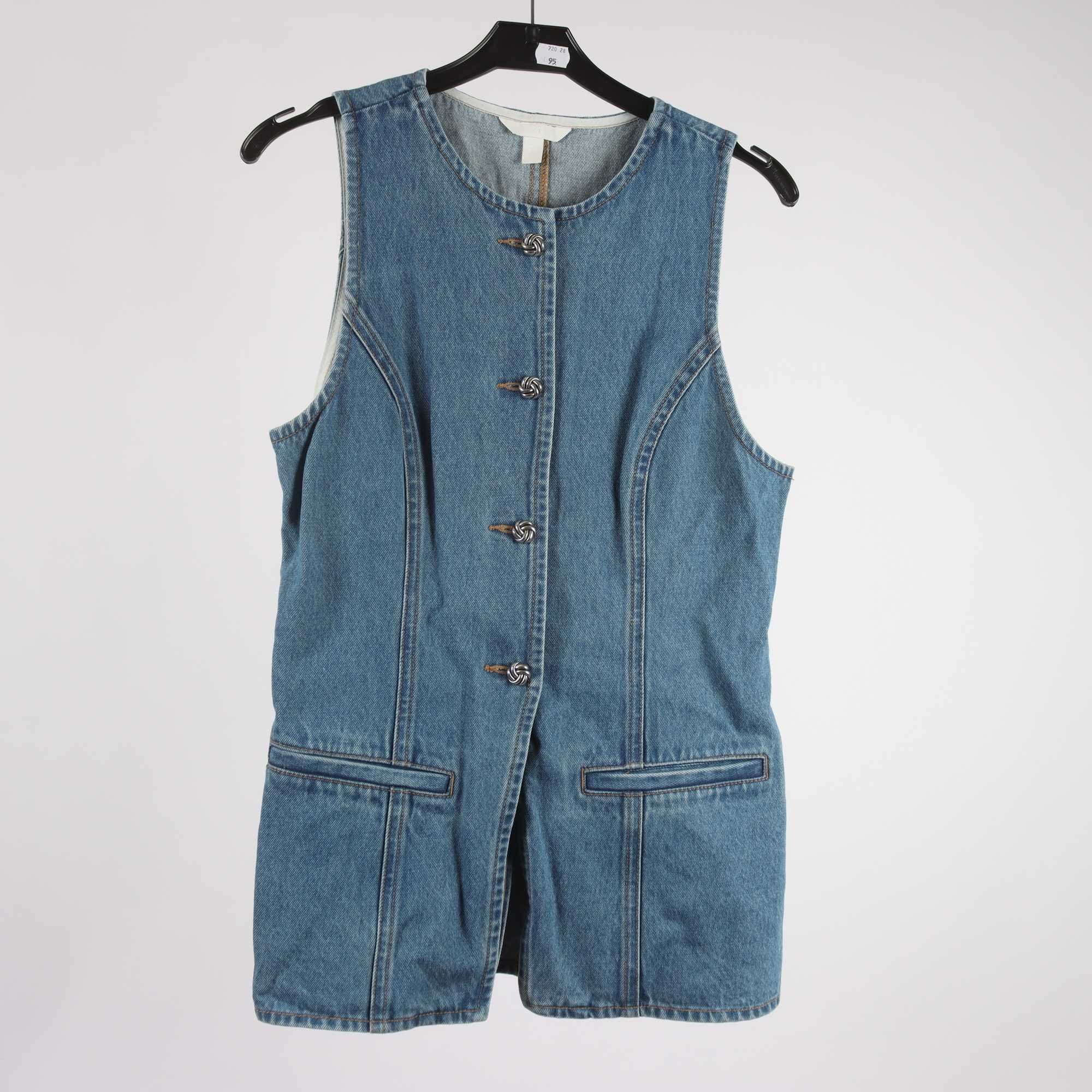 Jeansväst, H&M, blå, stl. ca XS