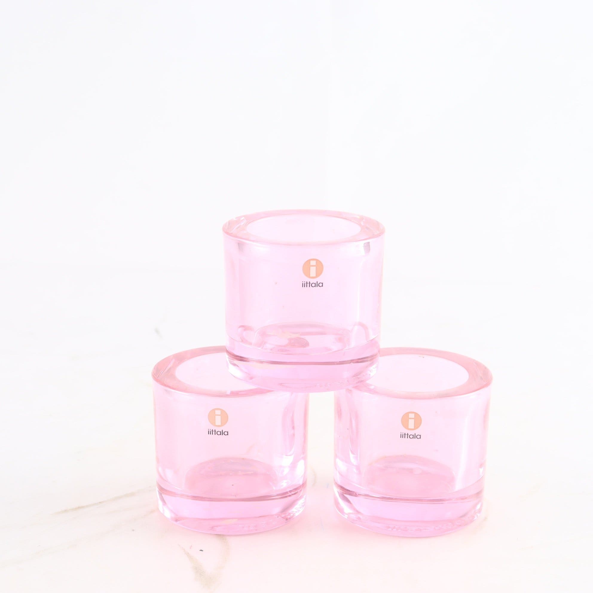 Ljuslyktor, Iittala, Marimekko, ”Kivi”, Rosa, 3 st.