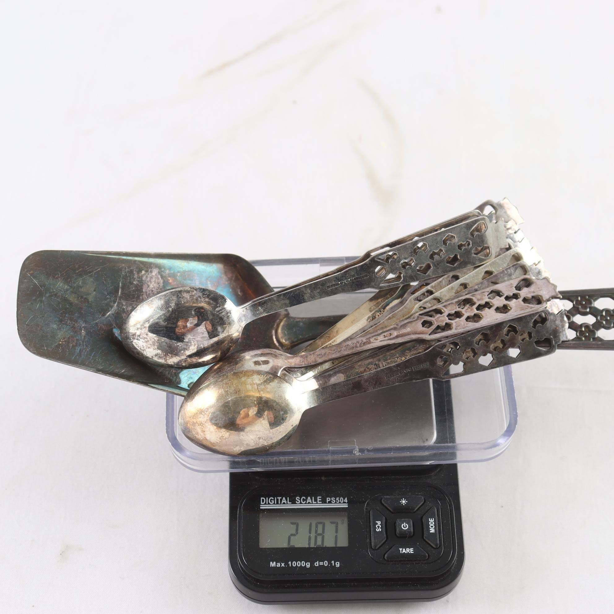 Kaffeskedar och Tårtspade, Silver, Ceson, ”Princess”, 1960-tal, 13 delar