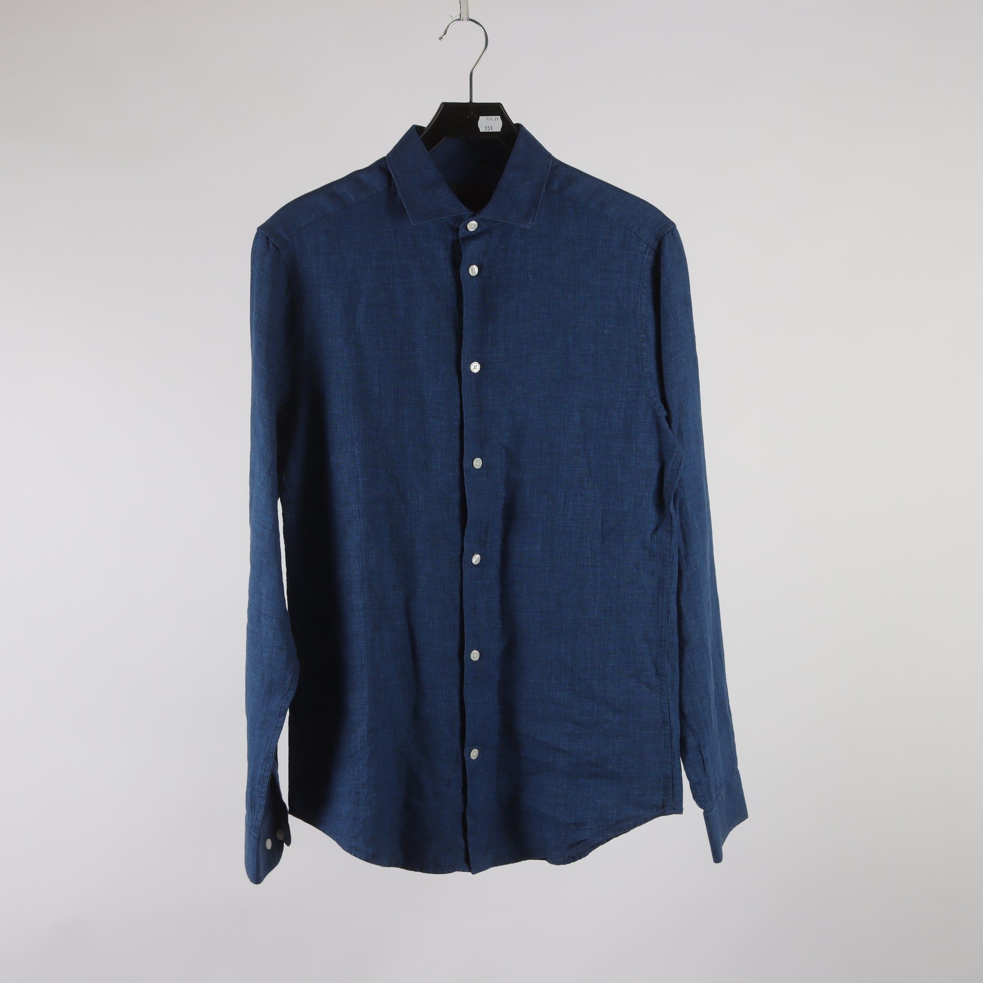 Skjorta, H&M, bå, 100% linne, stl. S