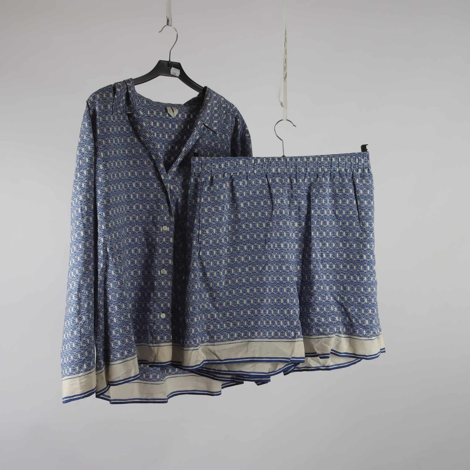 2-delat set, blus/shorts, Arket, blå, vit, mönstrad, stl. M
