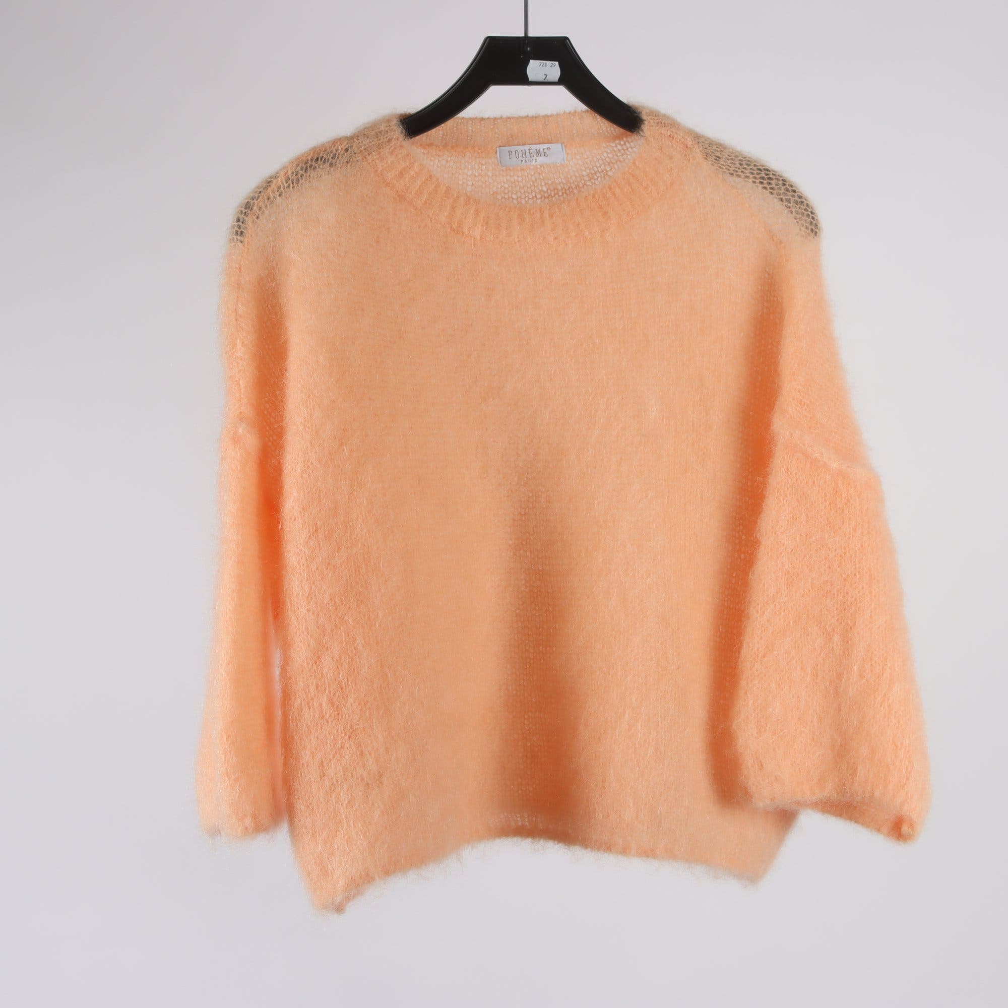Tröja, Pohéme, aprikos, 80% kid mohair, stl. TU (one size)