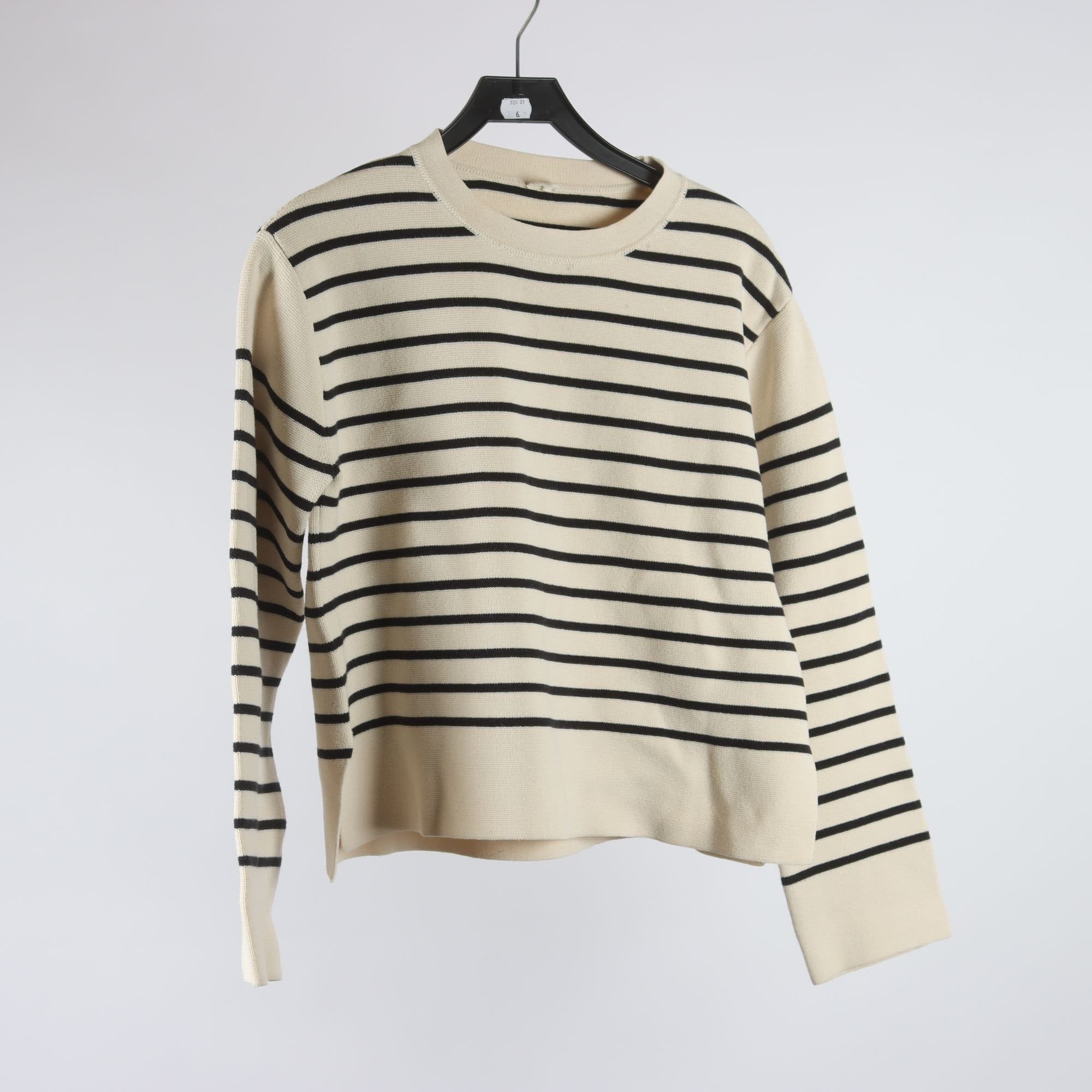 Tröja, Arket, offwhite, svart, randig, stl. S