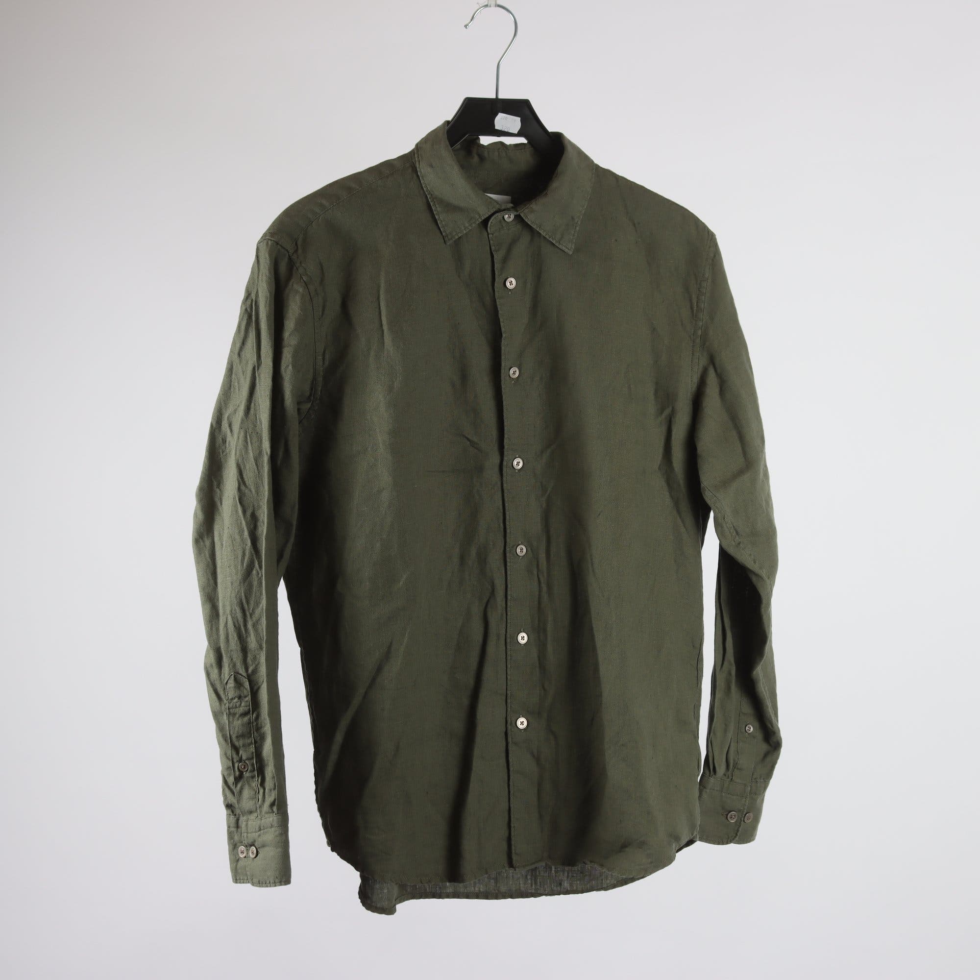 Skjorta, Uniqlo, grön, 100% lin, stl. M.