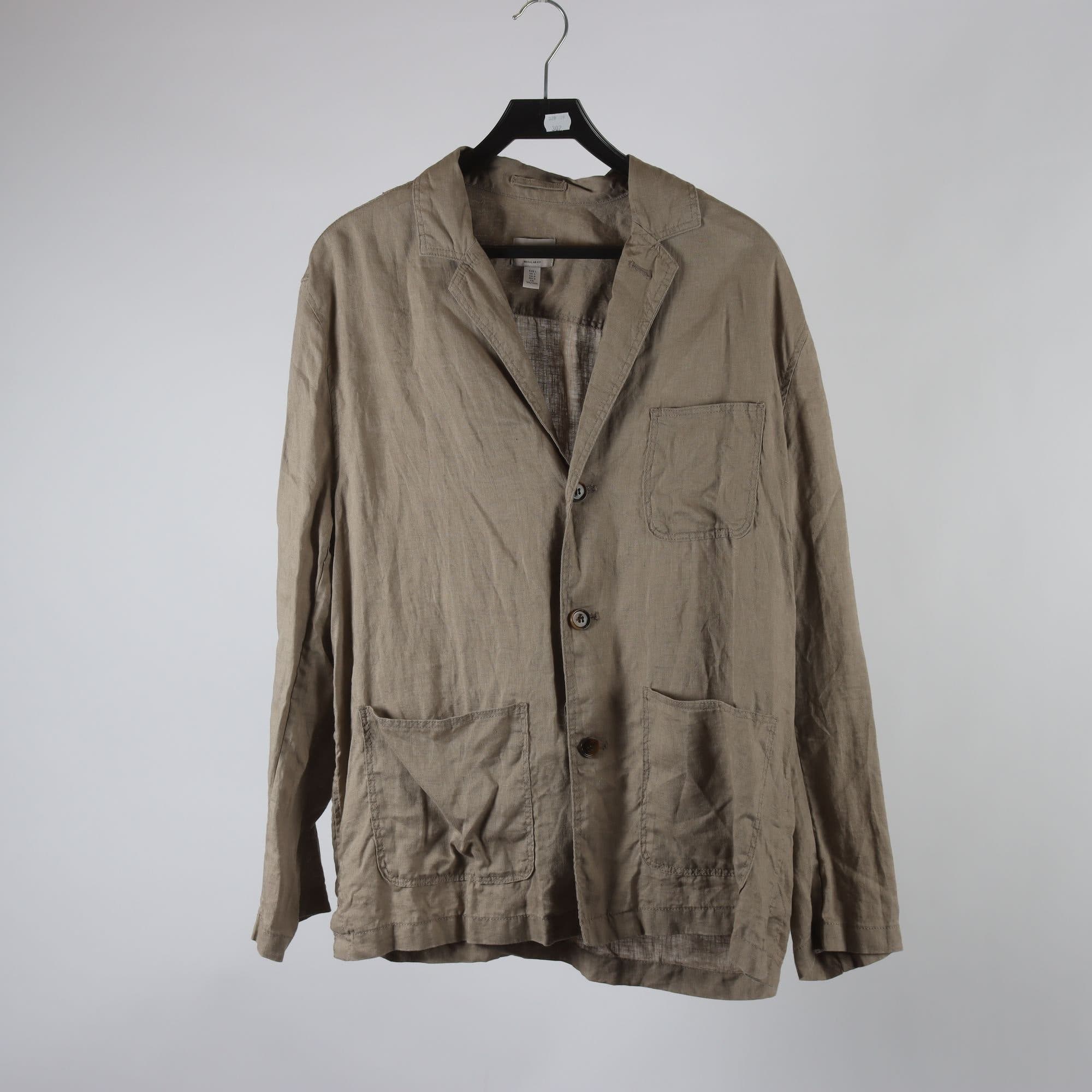 Worker jacket, H&M, beige, 100% lin, stl. L.