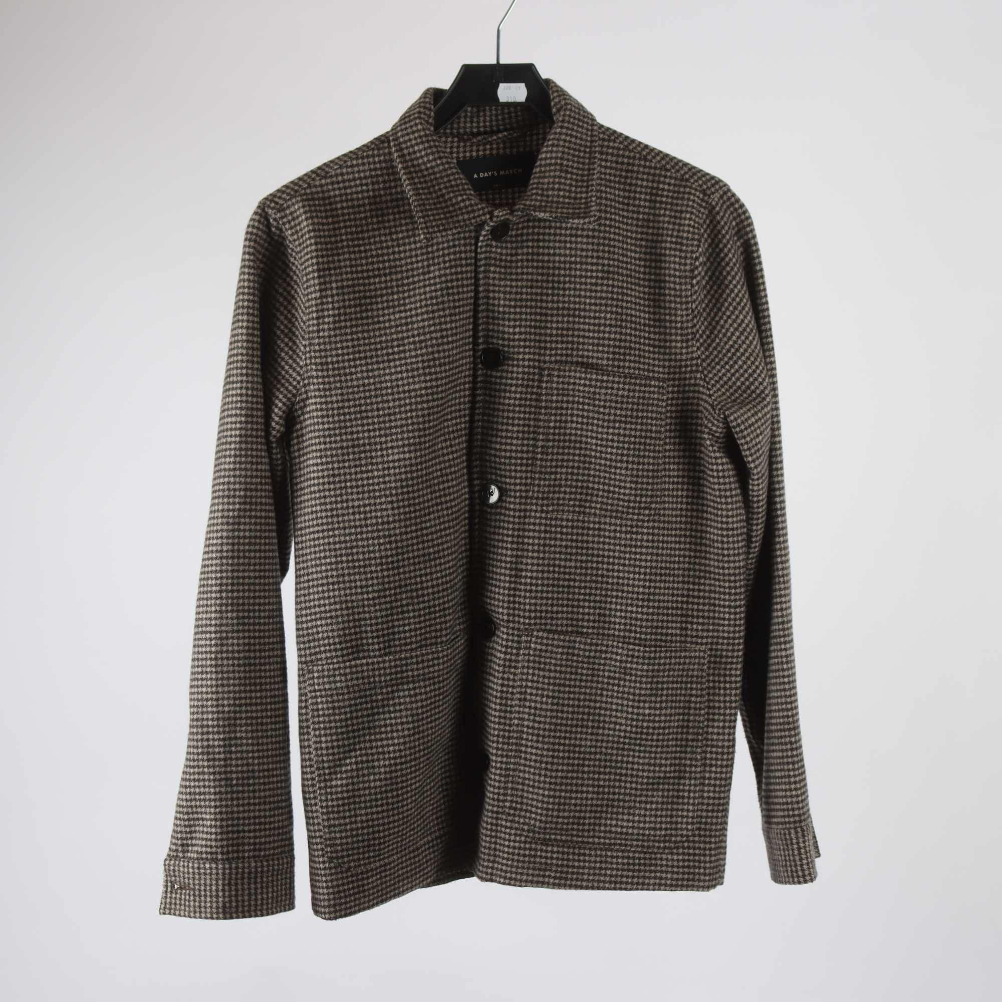 Worker jacket, A Day´s March, rutig, beige, ullmix, stl. S.
