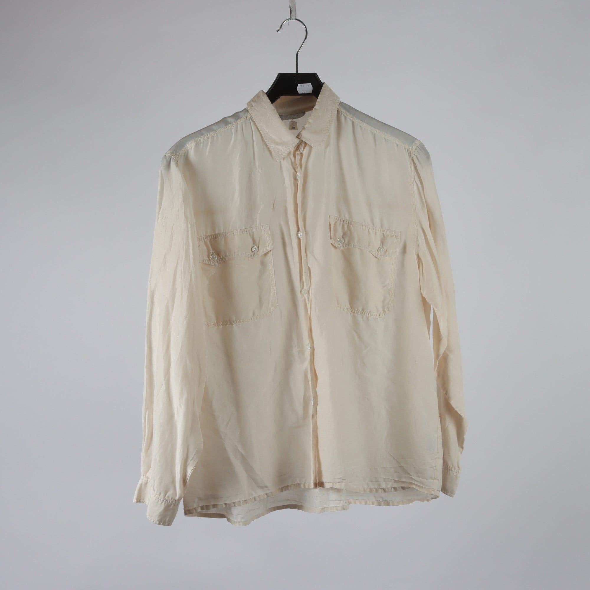 Blus, Collection, beige, 100% silke, stl. 38.