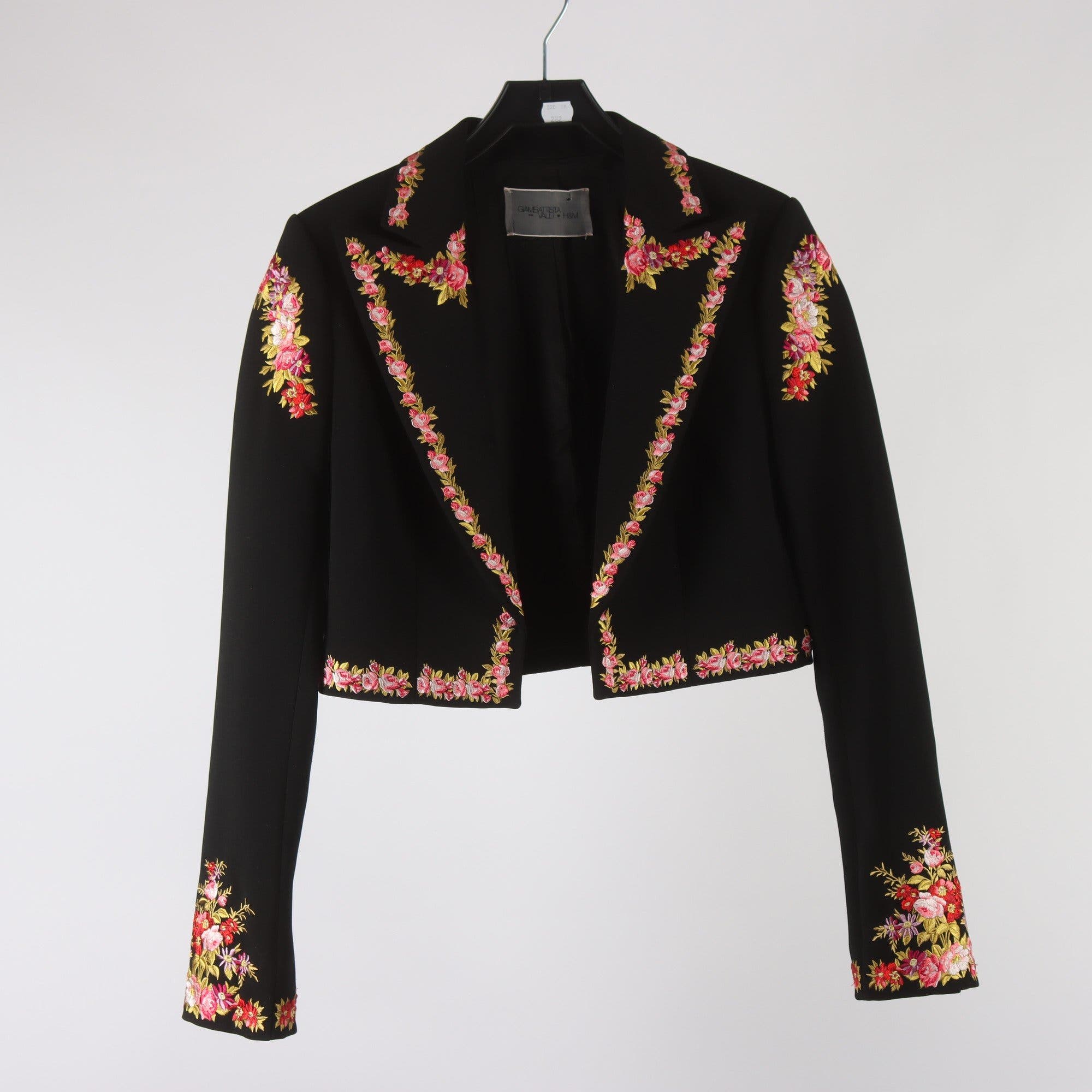 Jacka, Gambattsta Valli x H&M, svart, broderad, stl. ca. 34.