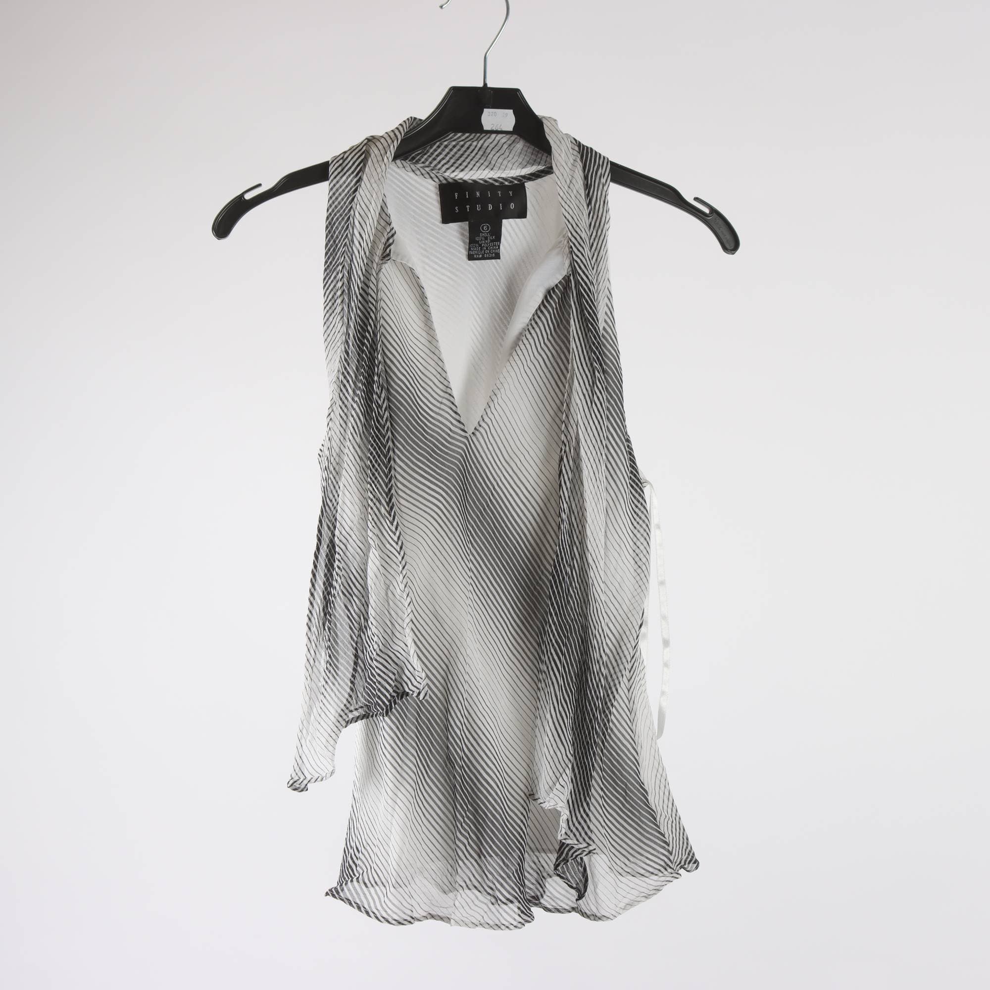 Linne, Finity Studio, vit, svart, 100% silke, stl. ca. S.