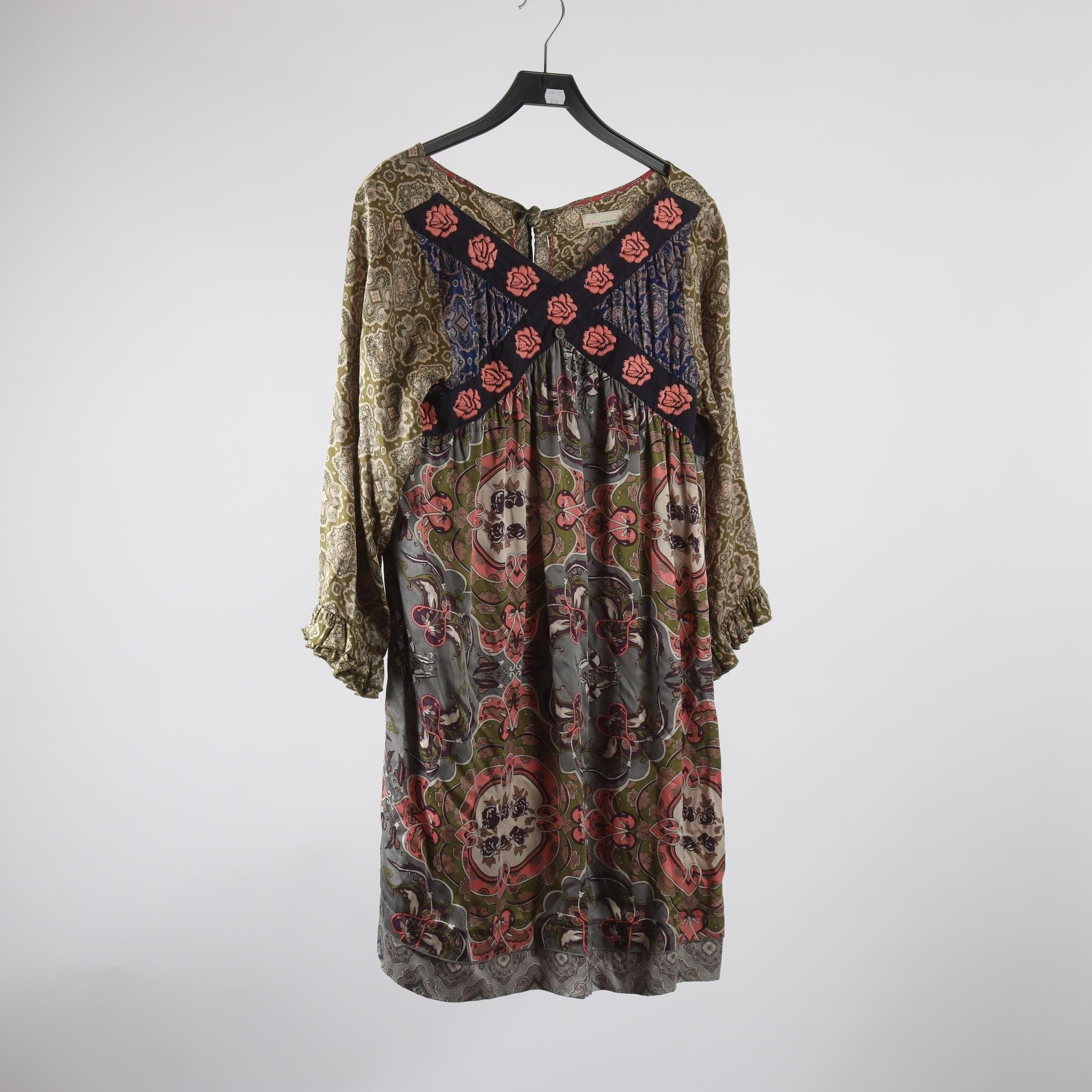 Klänning, Odd Molly, blå, grön, grå, broderad, stl. XL.