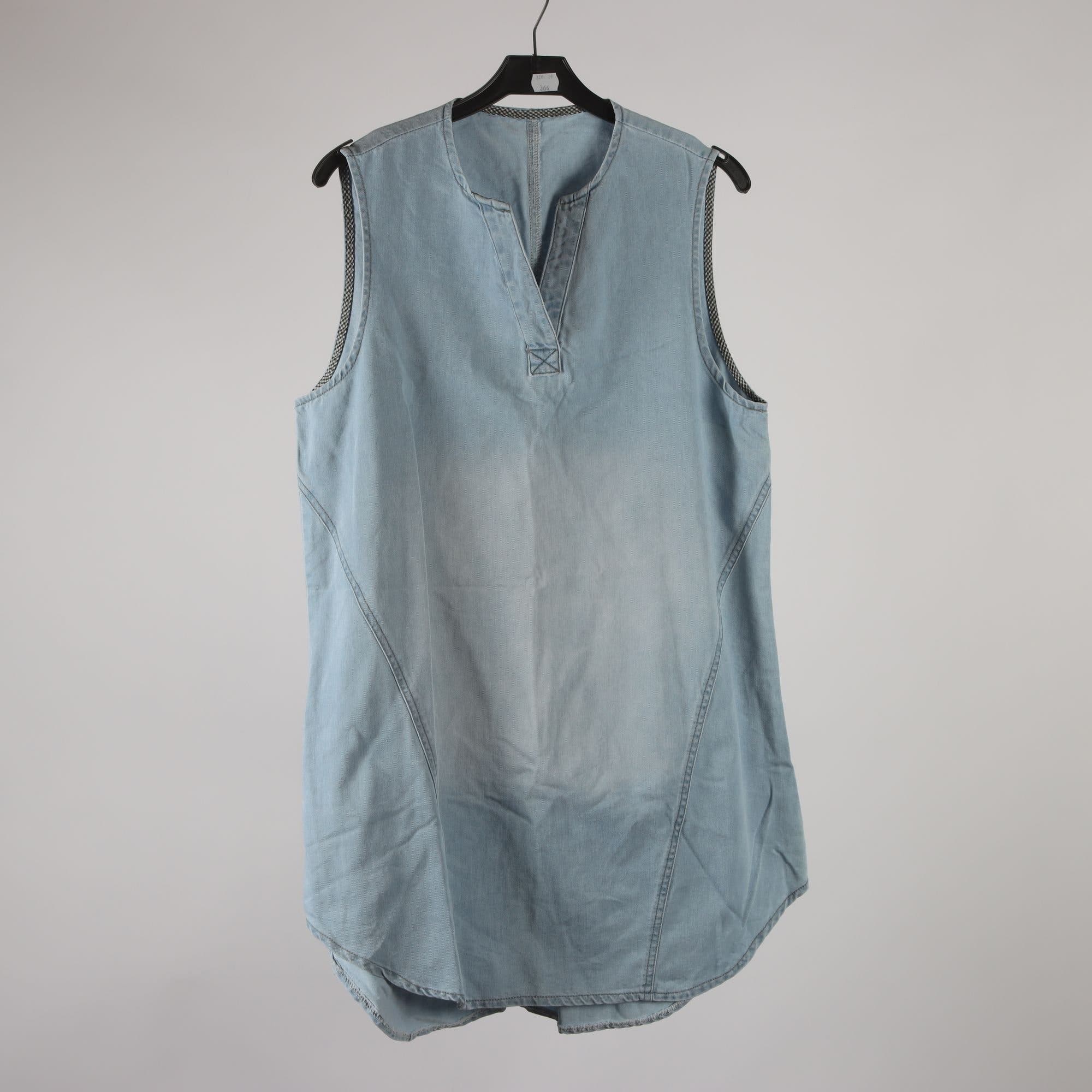 Linne/tunika, Okänd, blå, jeans, stl. ca. S/M.