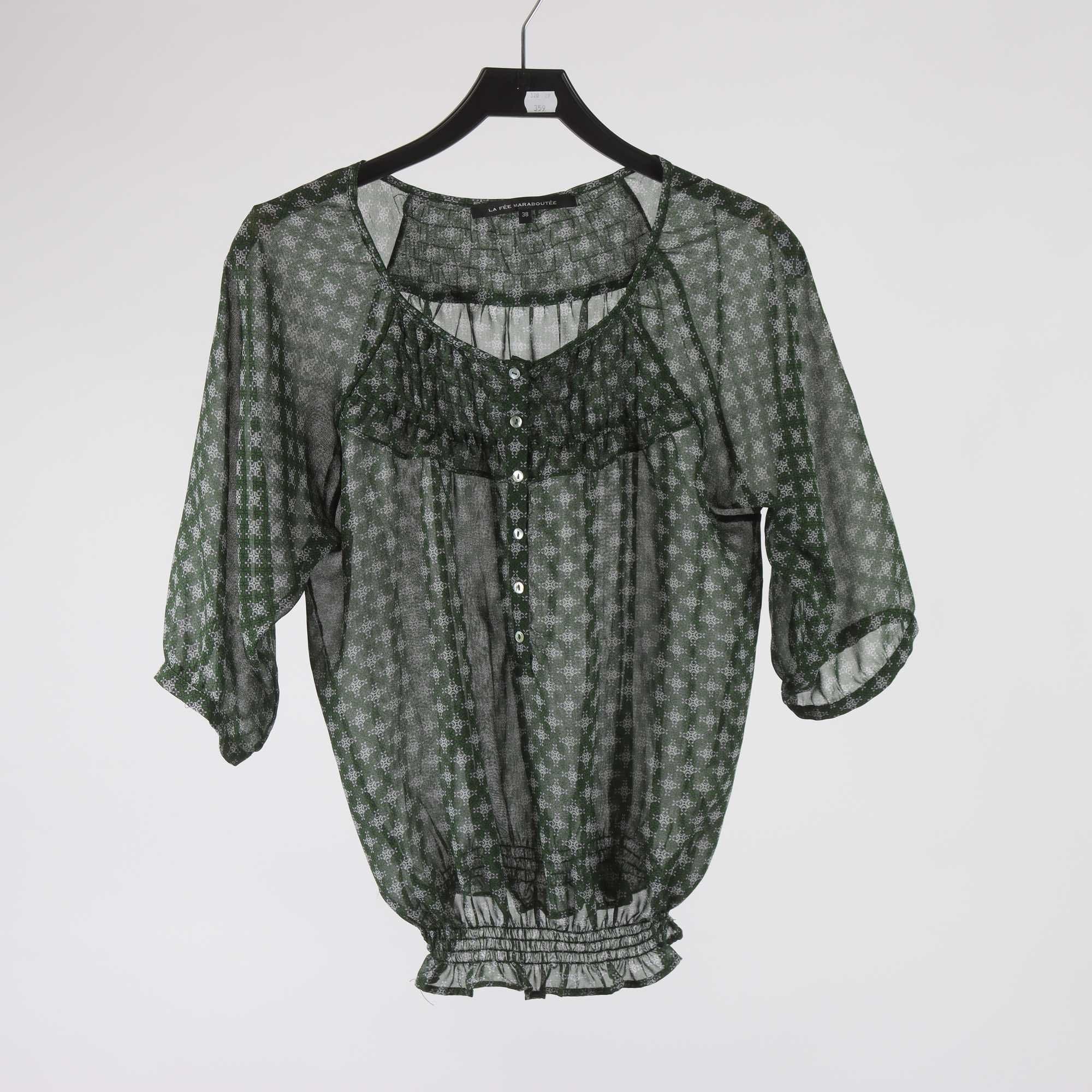 Blus, La Fée Maraboutée, grön, grå, stl. 38.