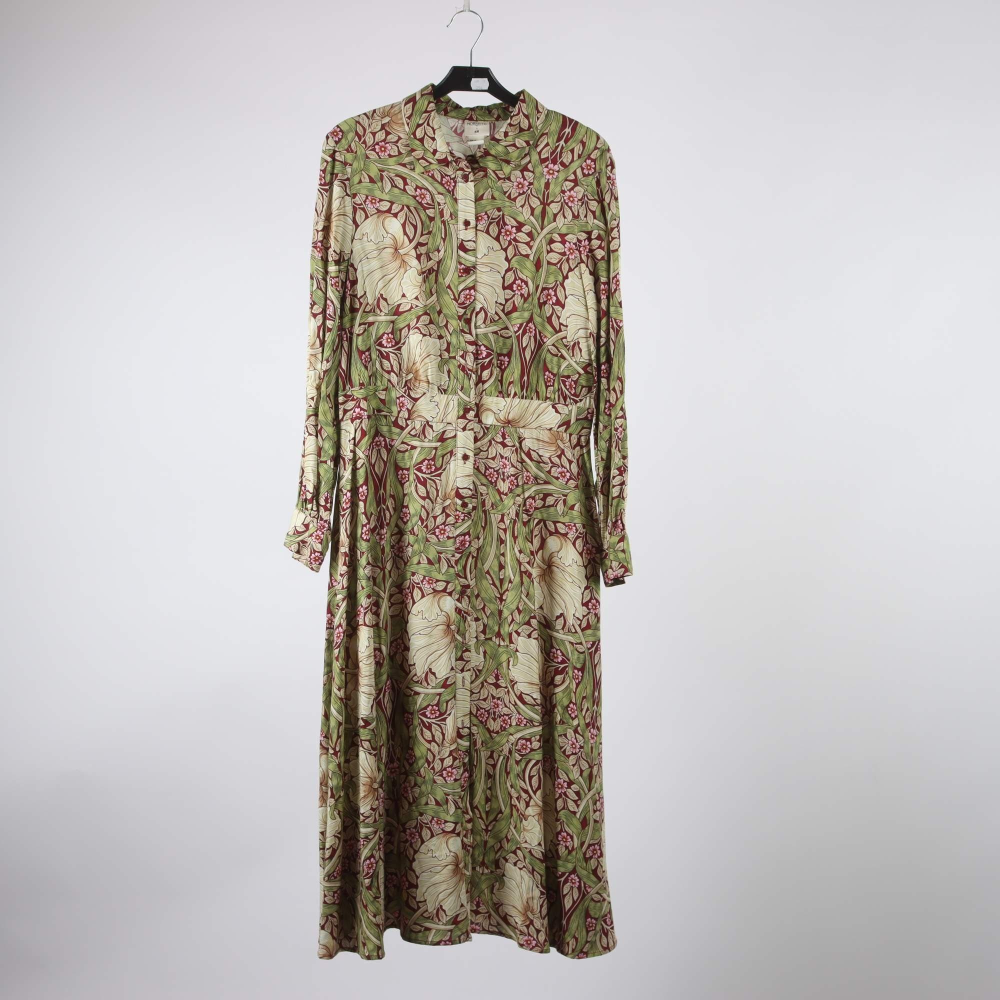 Klänning, Morris x H&M, grn, vinröd, stl. 40.