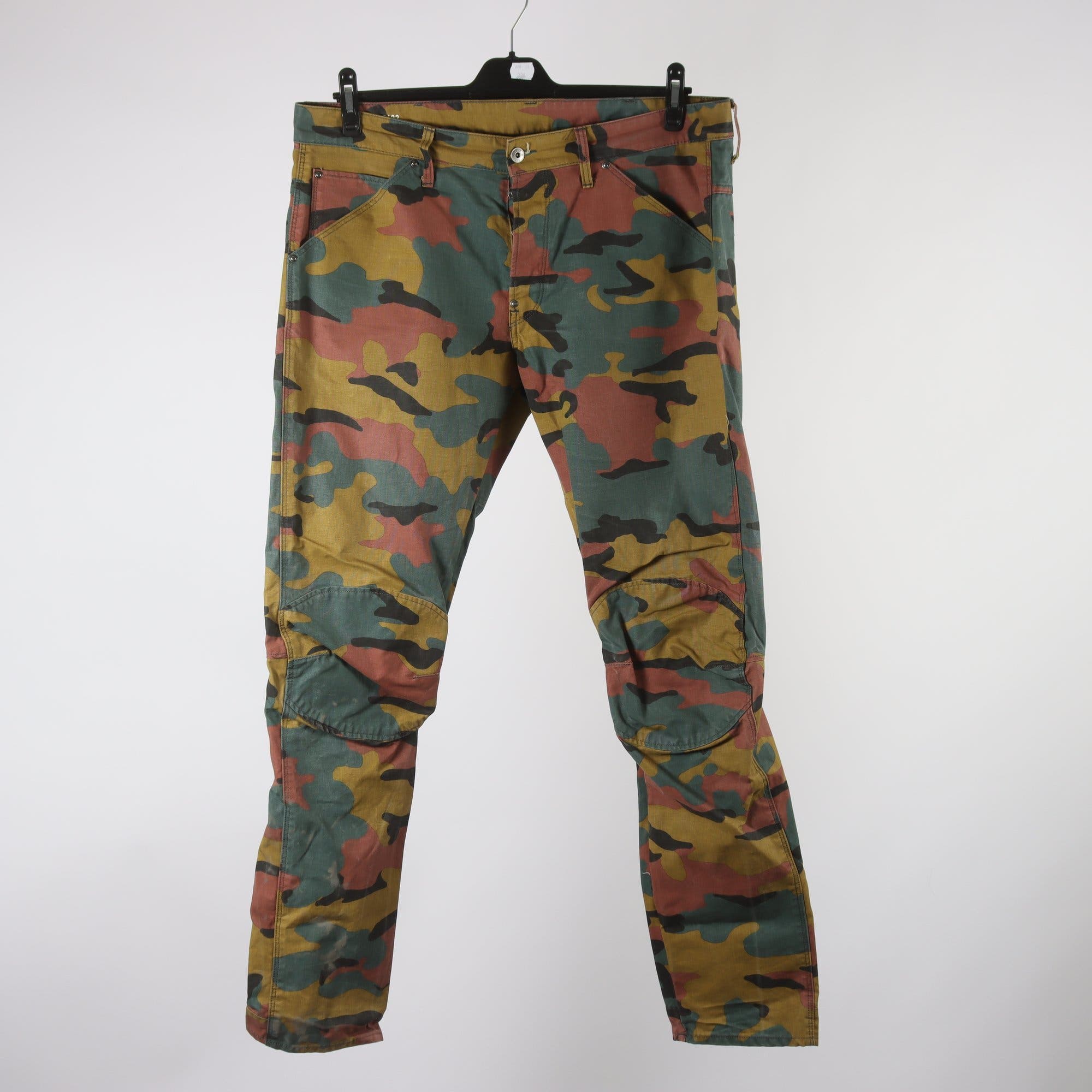 Byxor, G-Star Raw, camoflage, grön, senapsgul, stl. 36″/34.
