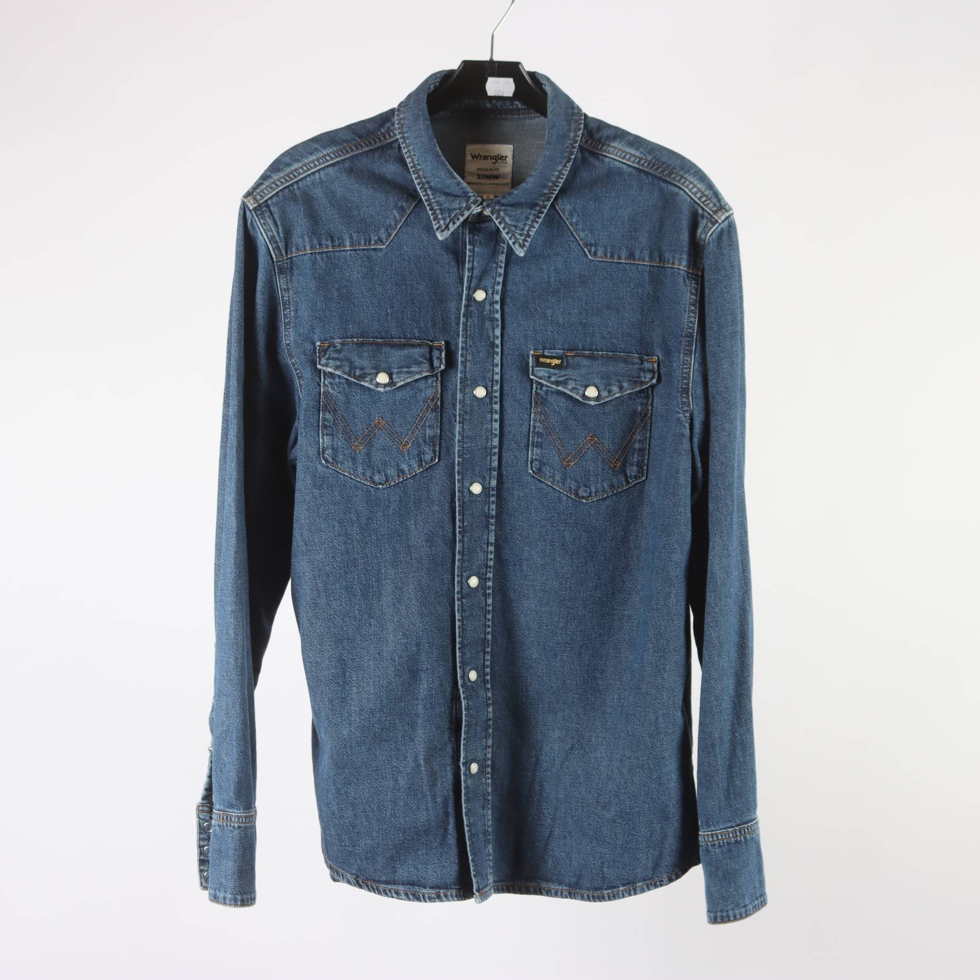 Jeansskjorta, Wrangler, blå, stl. M.