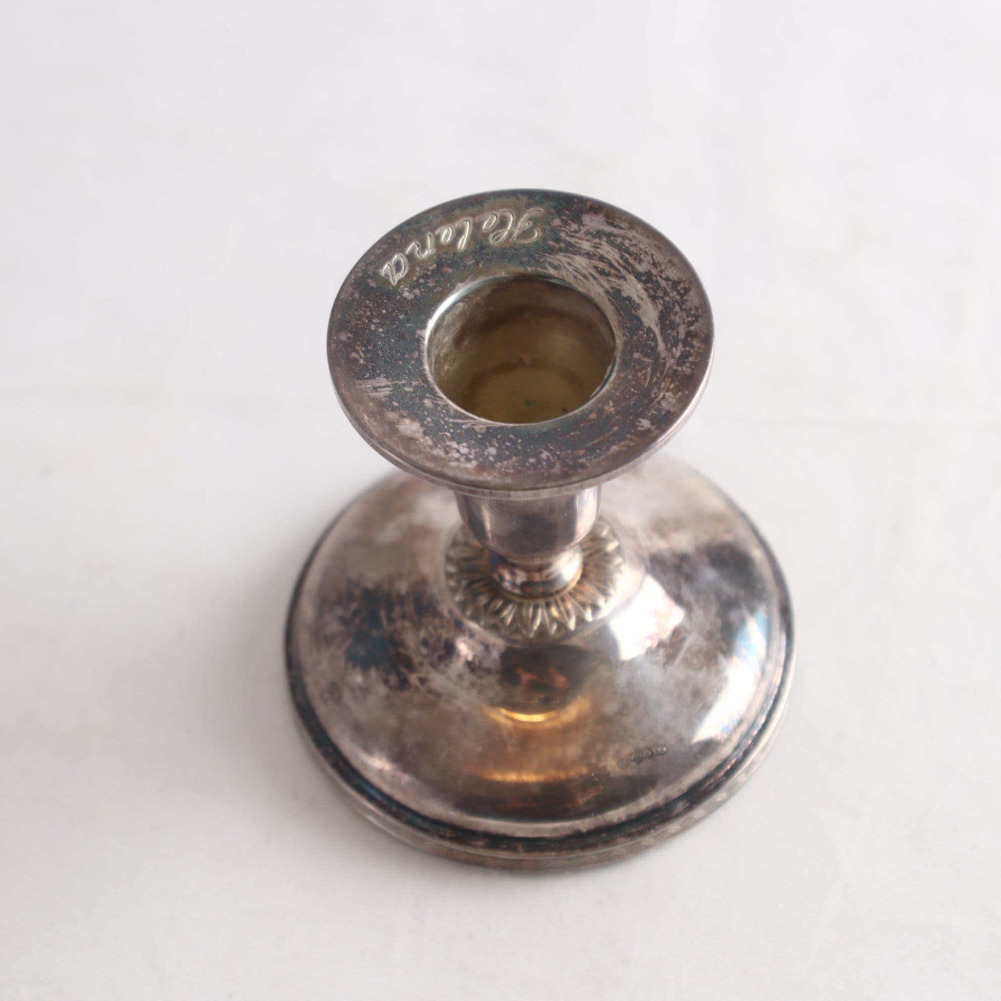 Ljusstake, silver, kattfot, 1972