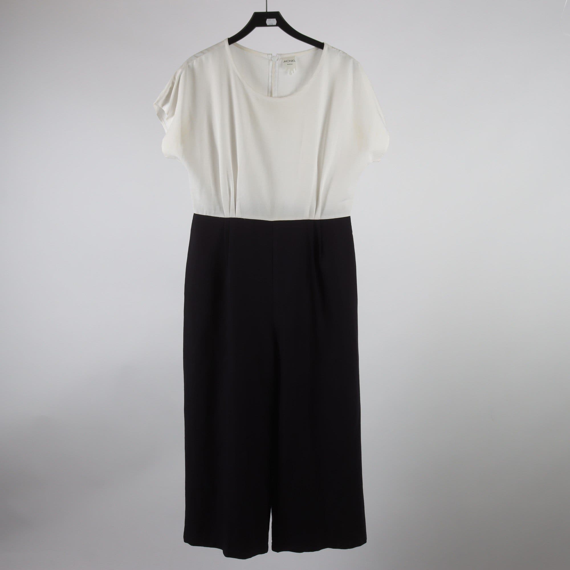 Byxdress, Monki, vit, blå, stl. M.