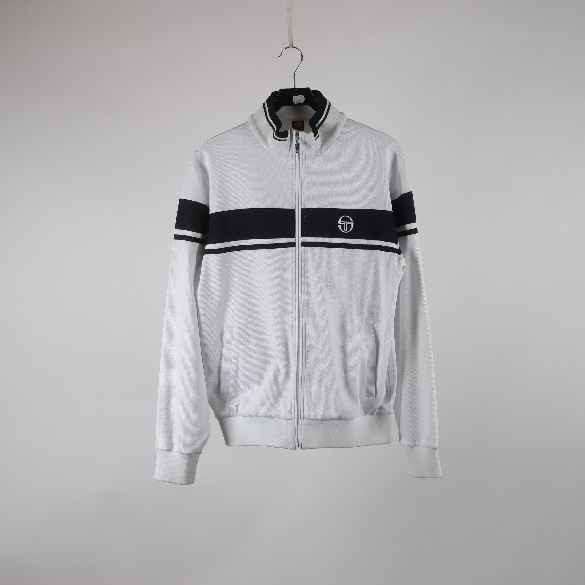 Träningsjacka, Sergio Tacchini, vit, blå, stl. L.