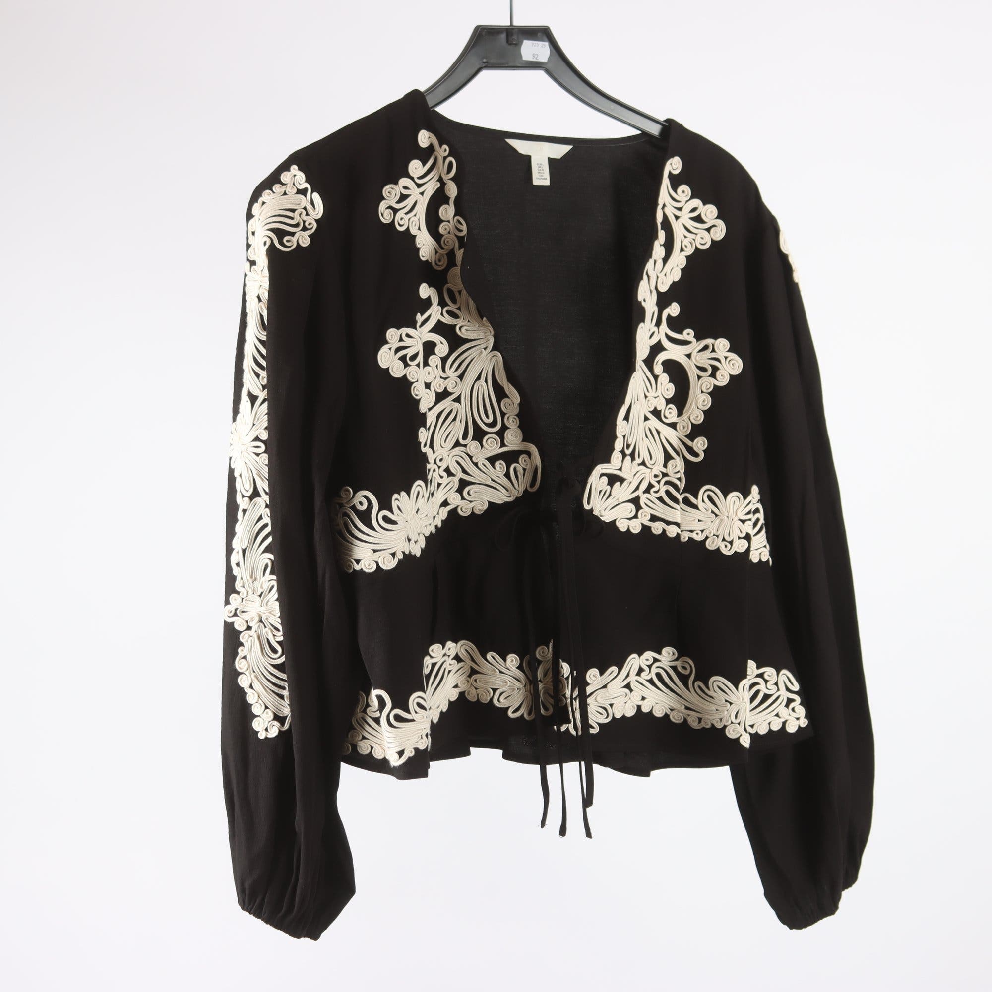 Blus, H&M, svart, vit, stl. L