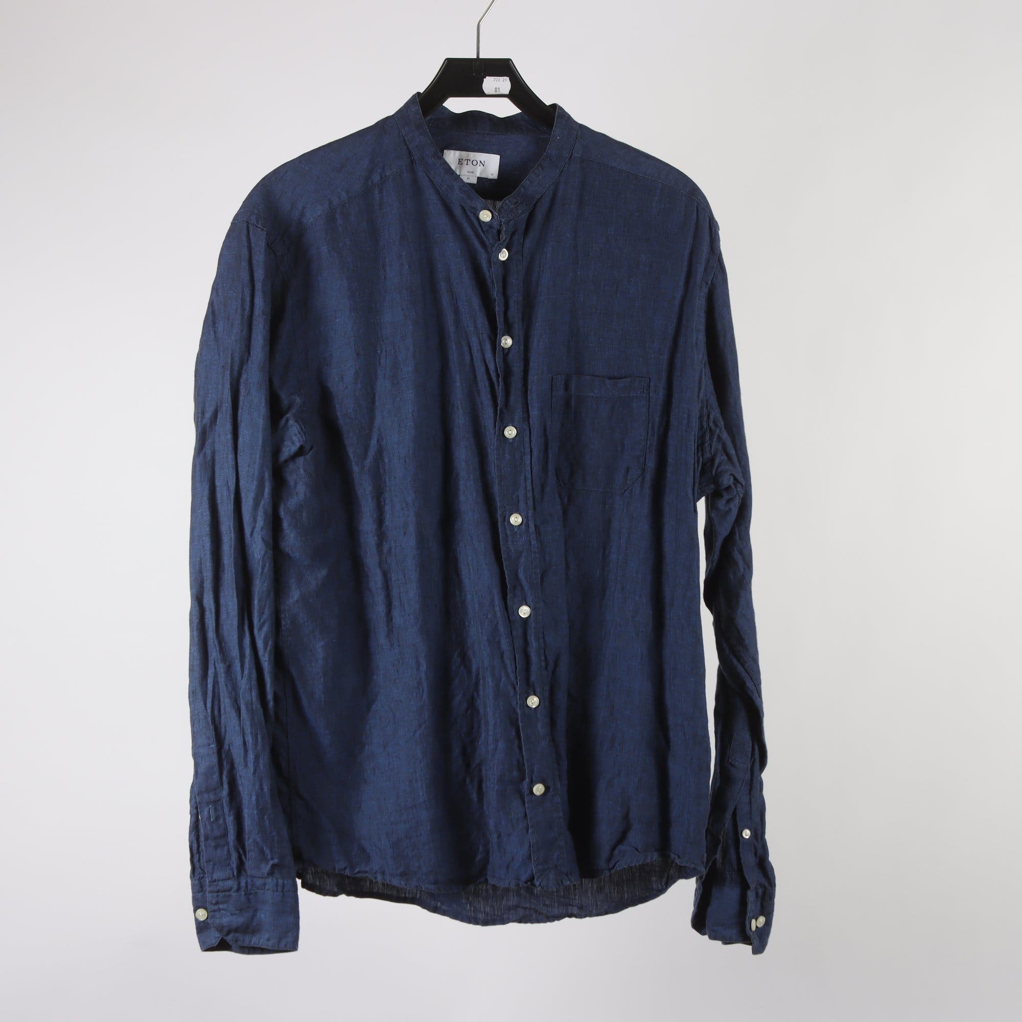 Skjorta, Eton, blå, 100% linne, stl. XL