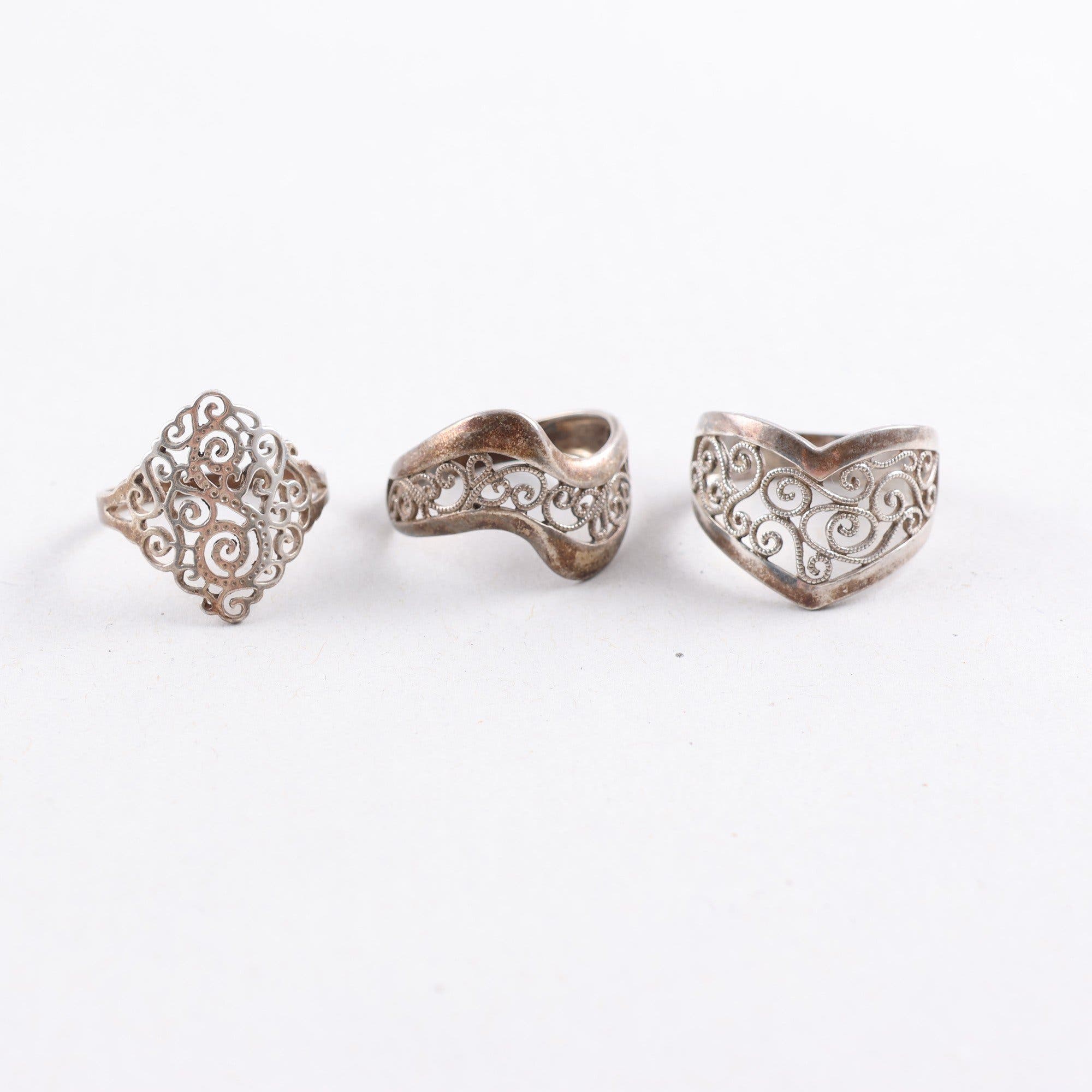 Ringar, silver, filigran
