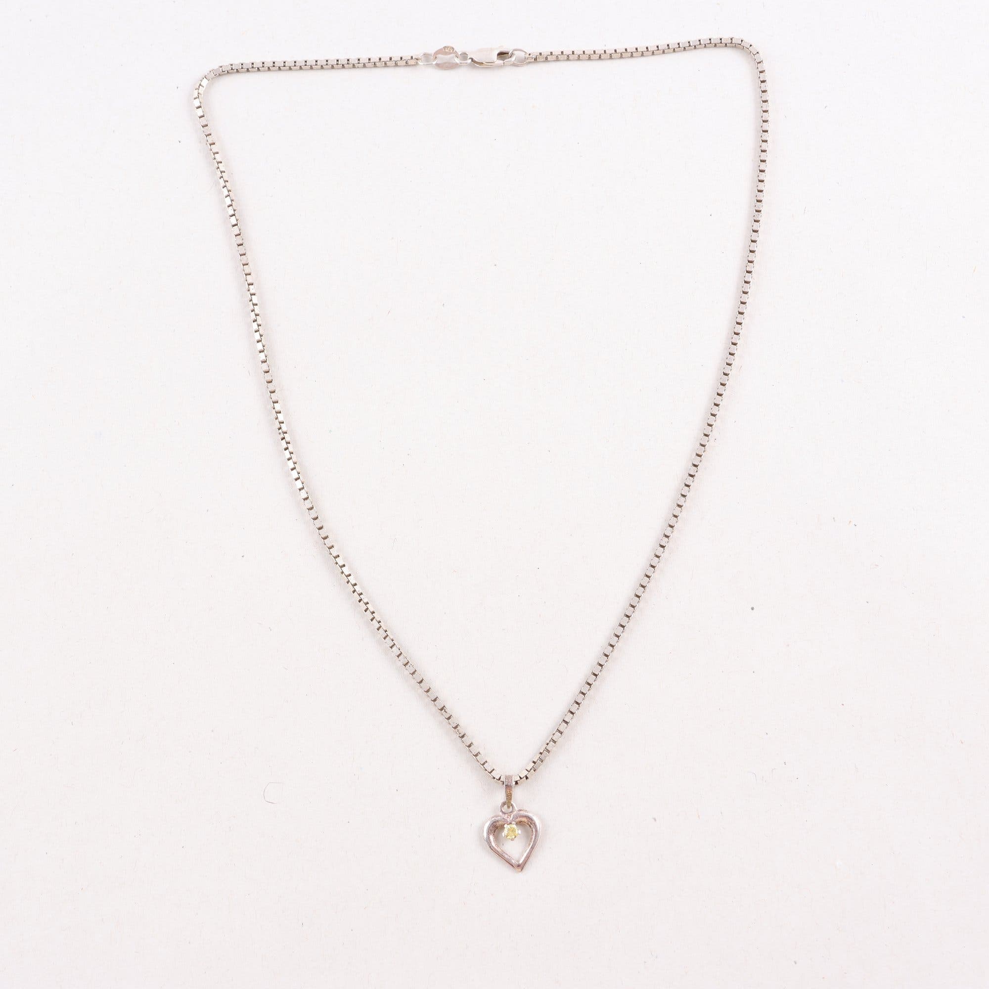 Halsband & hänge, silver, sten