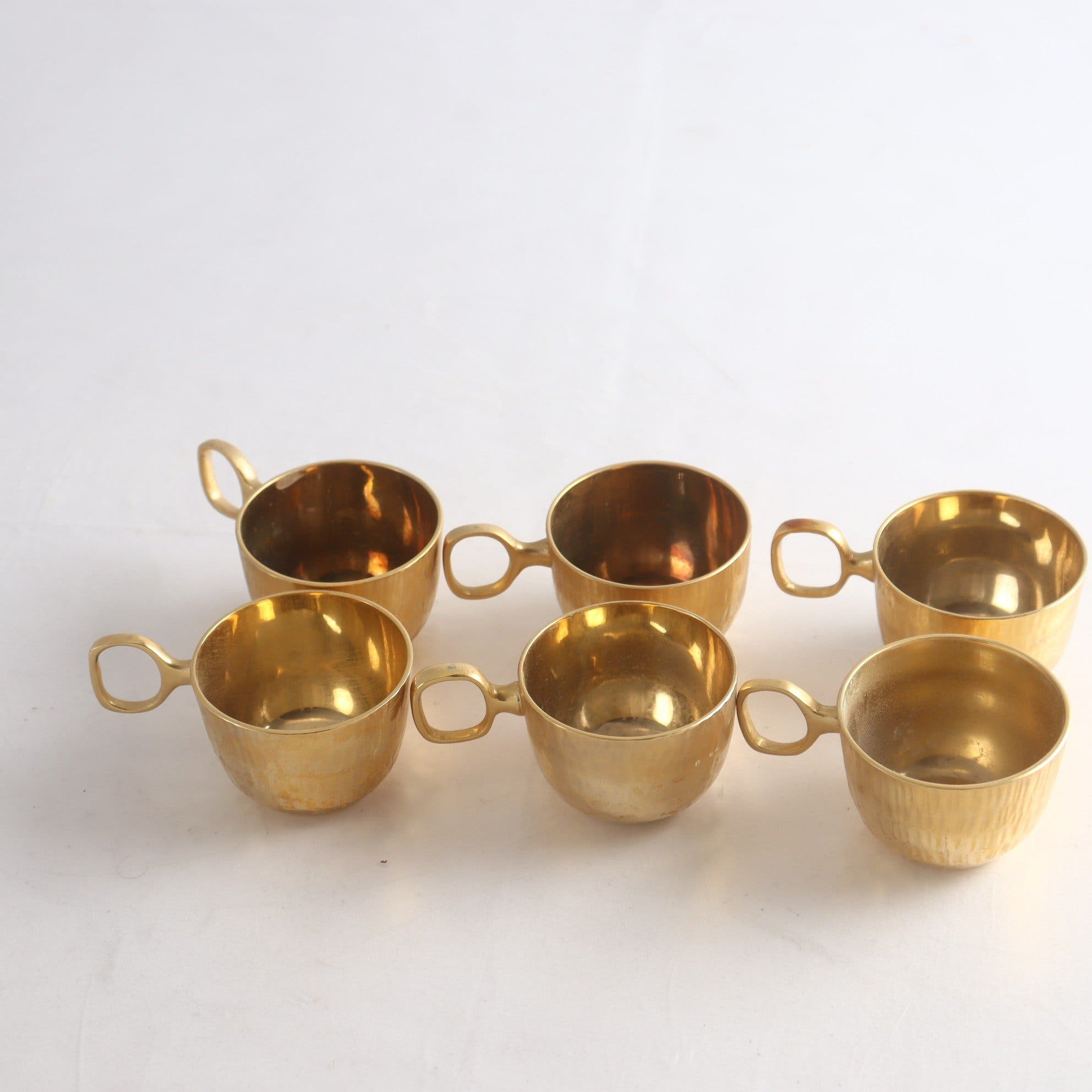 Punchmuggar/ glöggmuggar, 6 st, förgylld metall, Scandia Guld