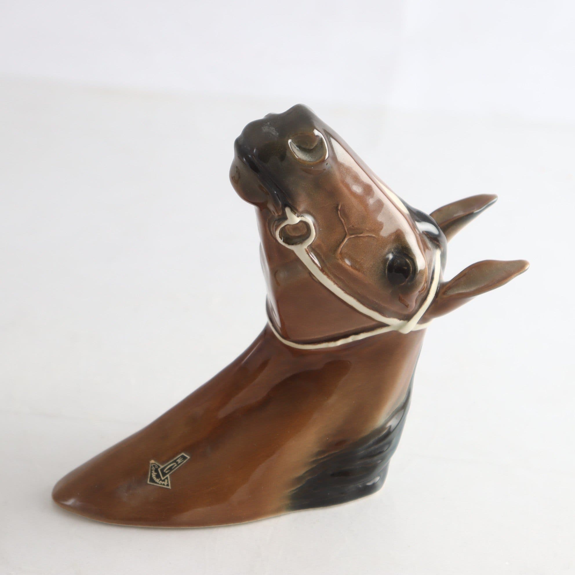 Figurin, porslin, häst, för upphägning på vägg, Cortendorf, W Germany, 1900-tal