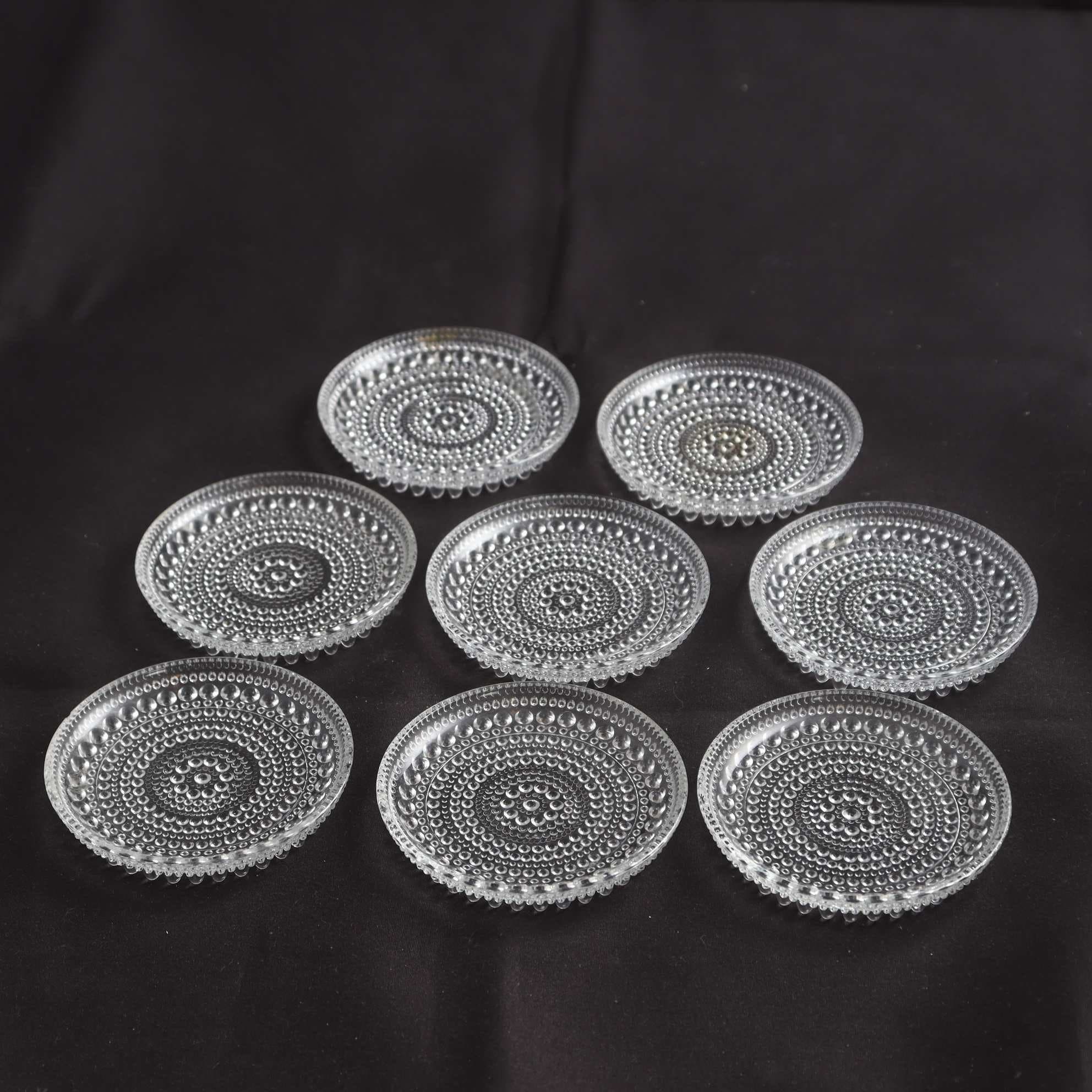 Glasunderlägg, ”Kastehelmi”, Oiva Toikka, Iittala, 8 st