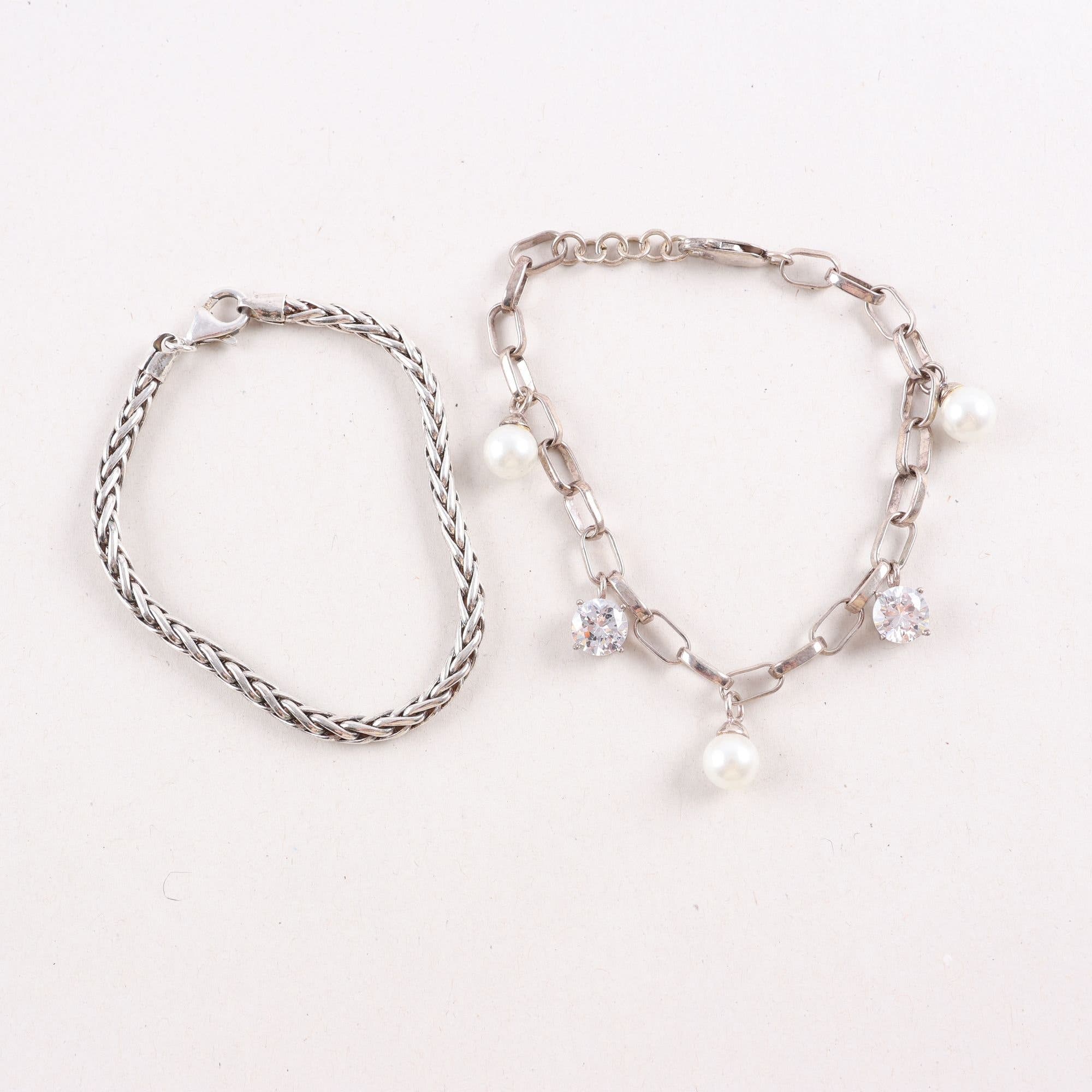 Armband, silver, två stycken