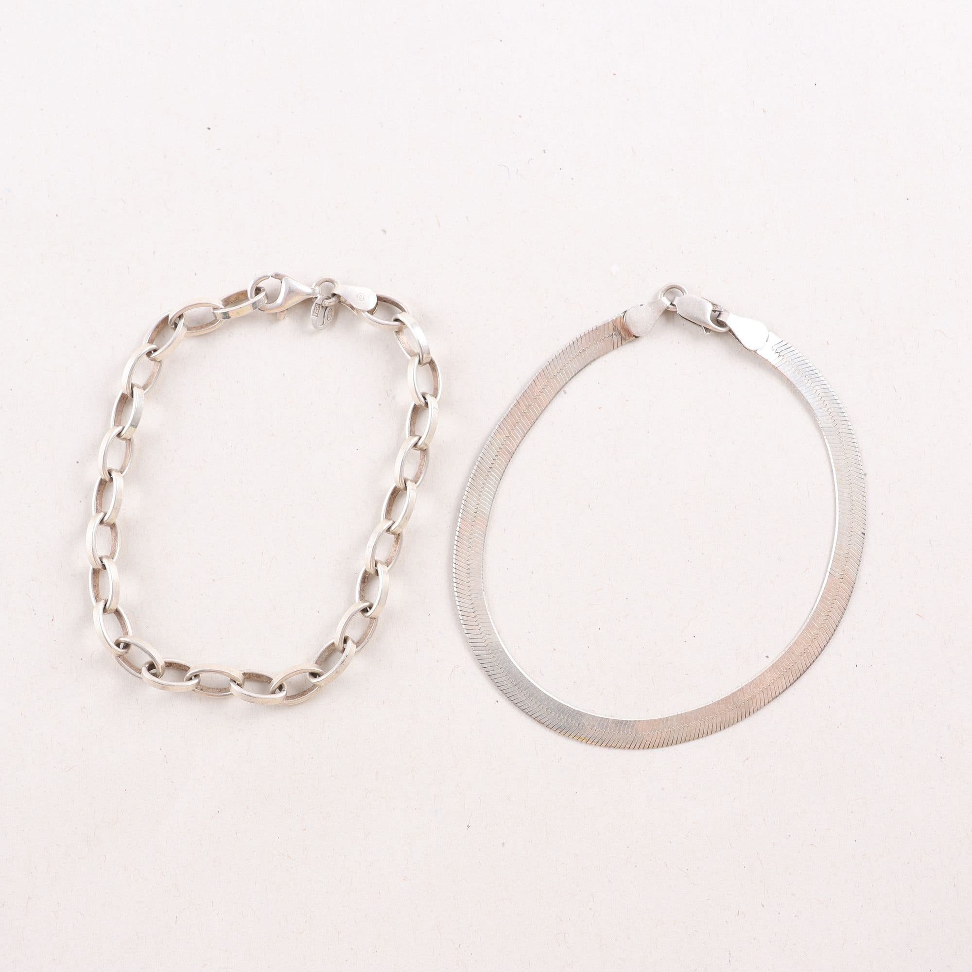 Armband, silver, två stycken