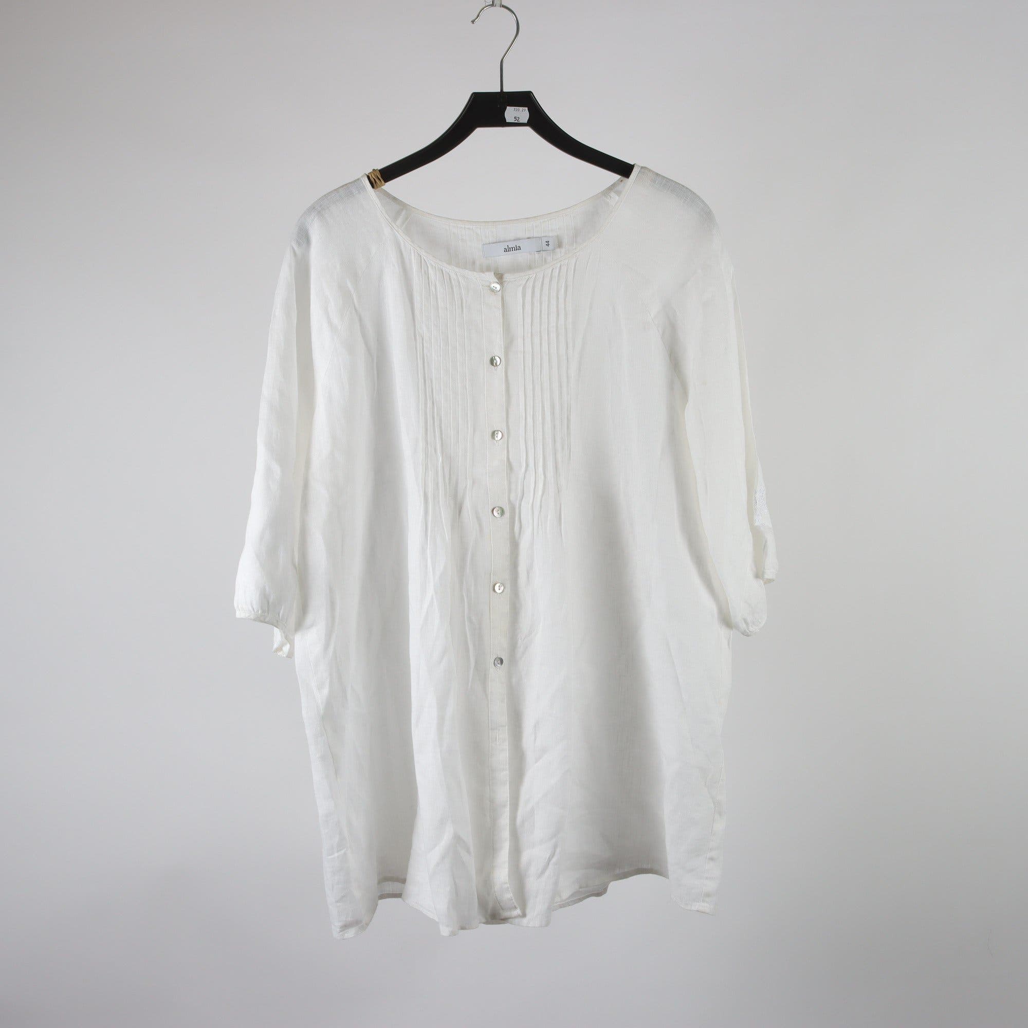 Blus, Almia,vit, 100% linne, stl. 44
