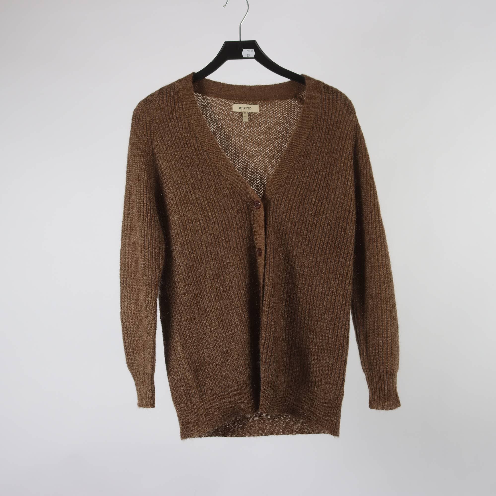 Kofta, Whyred, brun, mohairblandning, stl. XS