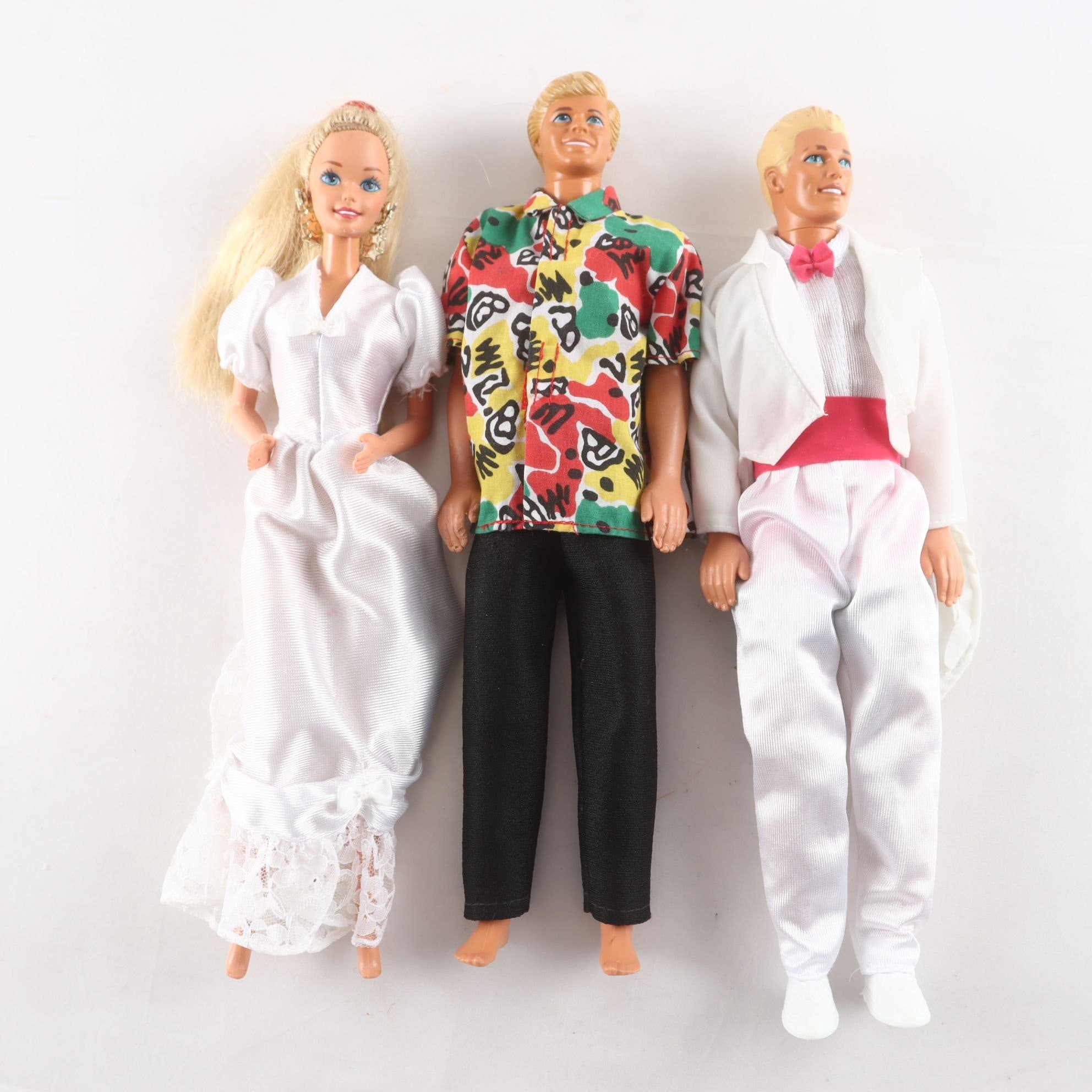Dockor, Barbie-mattel,3st,retro.