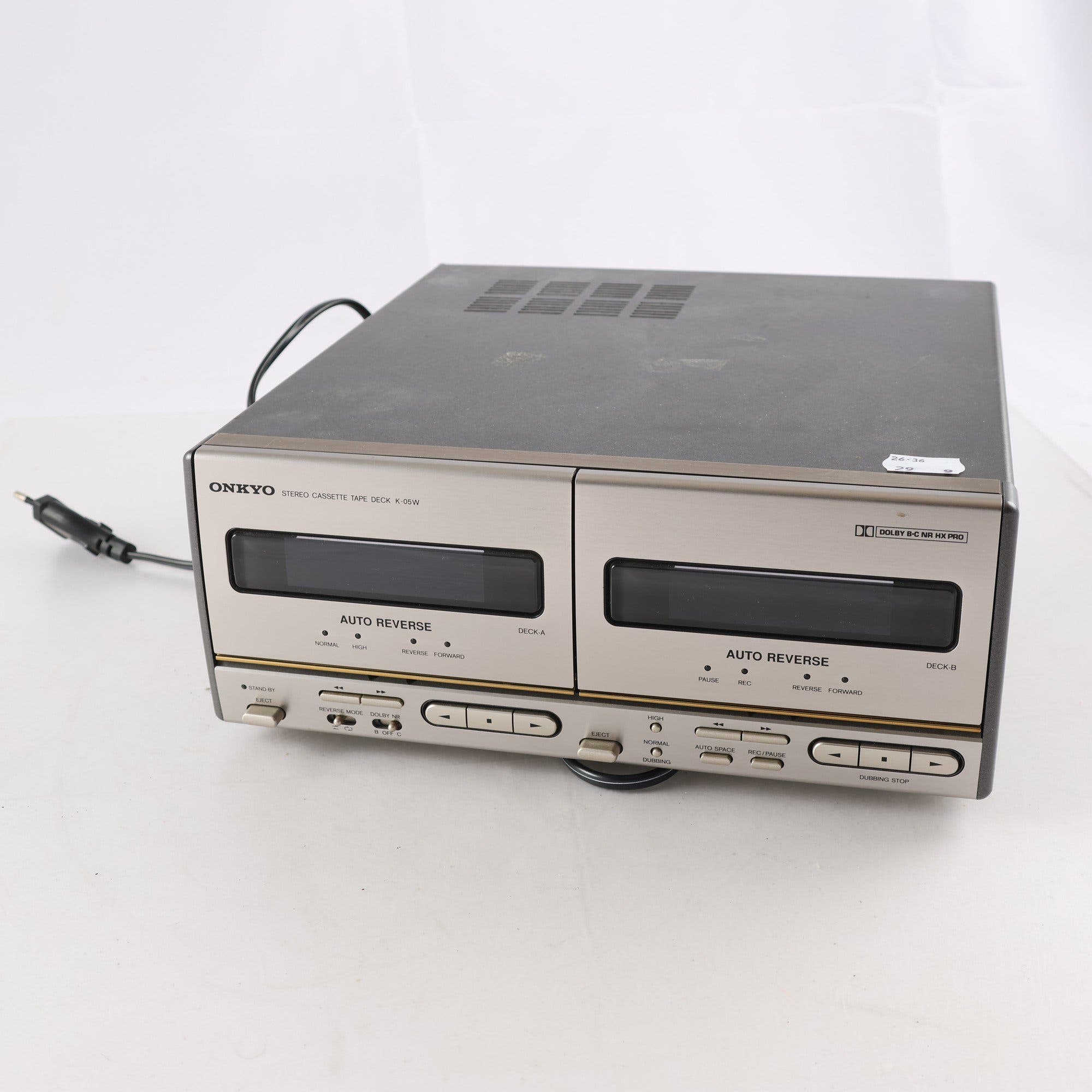 Kasettdäck, Onkyo, Stereo casette tape deck k-05W, Samfraktas ej
