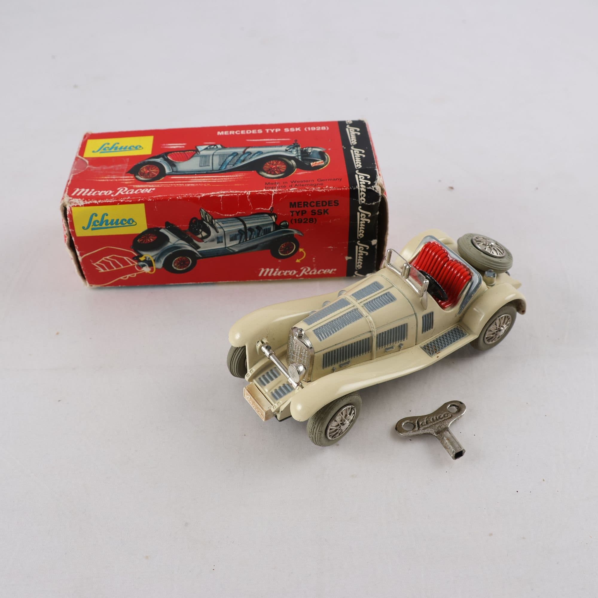 Plåtbil, Schuco, micro racer, Mercedes typ SSK(1928)